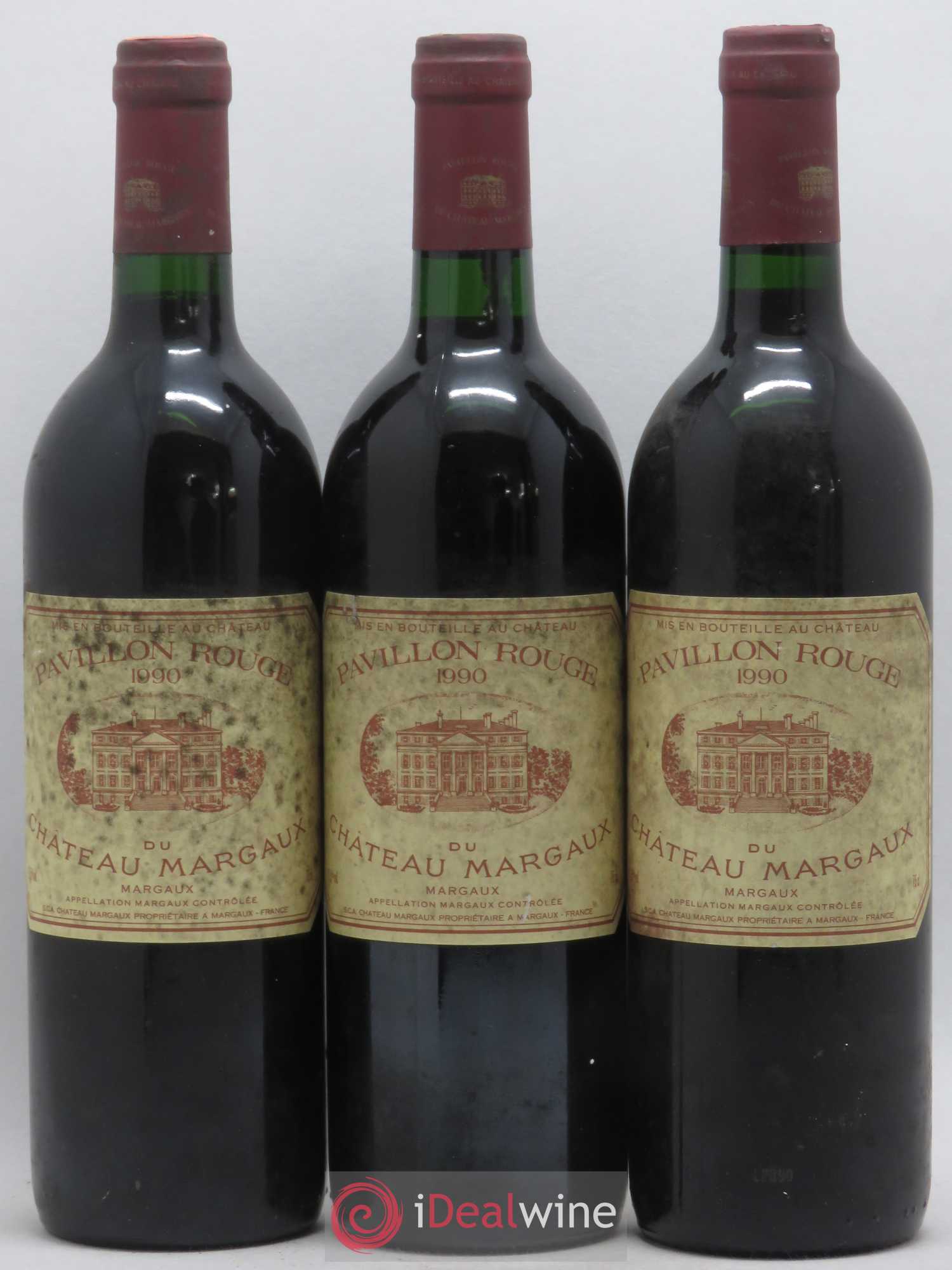 Pavillon Rouge du Château Margaux Second Vin 1990 - Lot de 3 bouteilles - 0