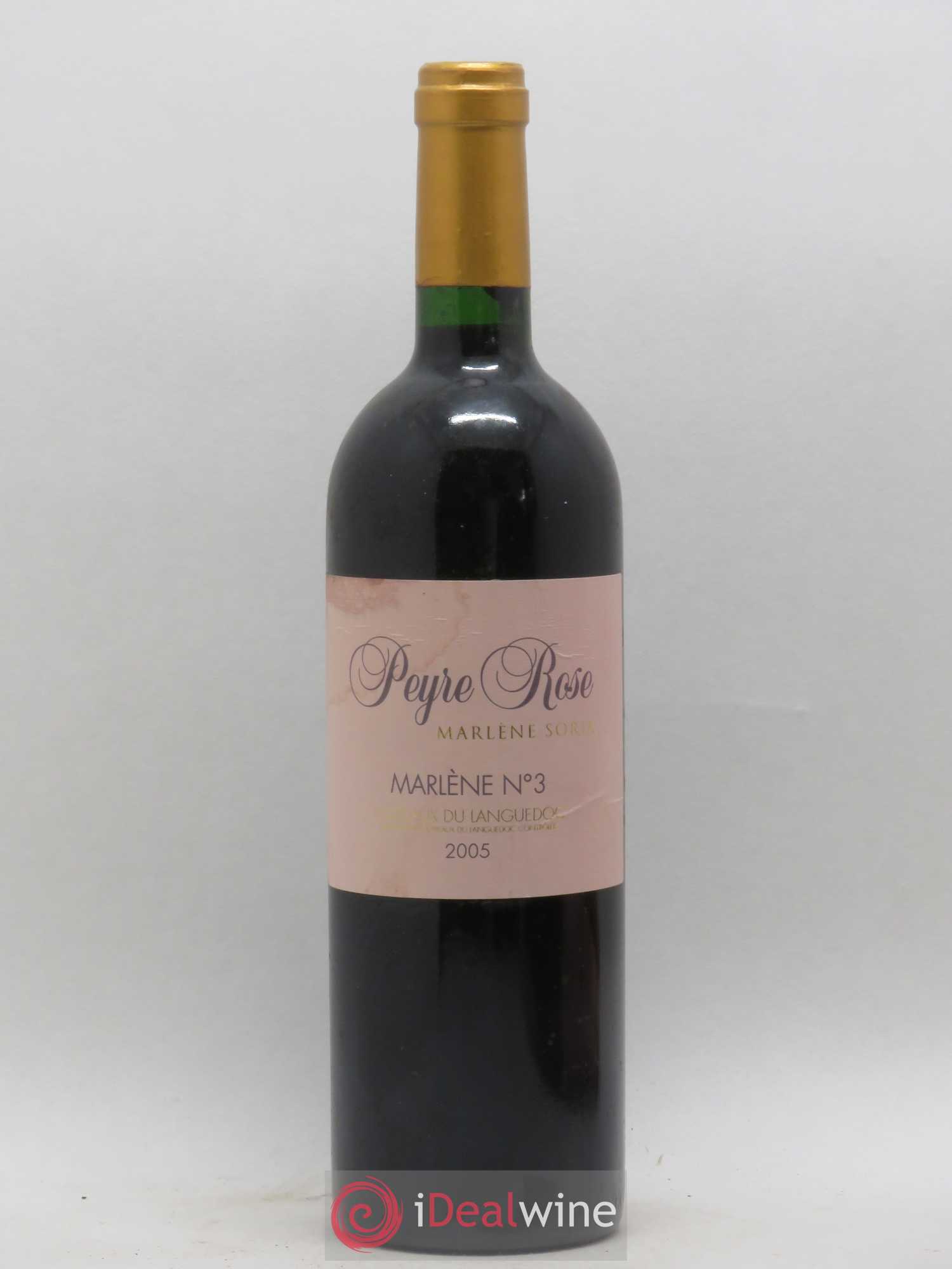 Vin de France (anciennement Coteaux du Languedoc) Peyre Rose Marlène n°3 Marlène Soria 2005 - Lot de 1 bouteille - 0