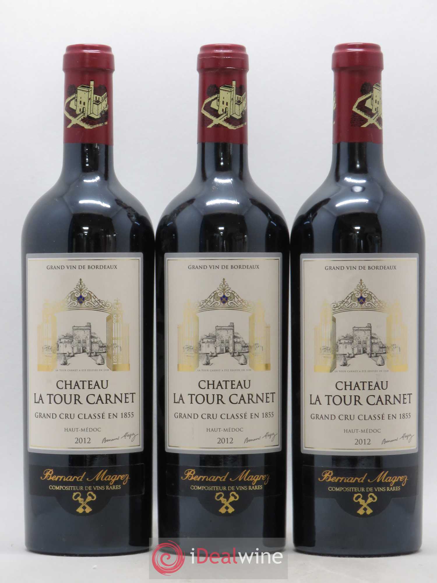 Château la Tour Carnet 4ème Grand Cru Classé 2012 - Lot de 3 bouteilles - 0