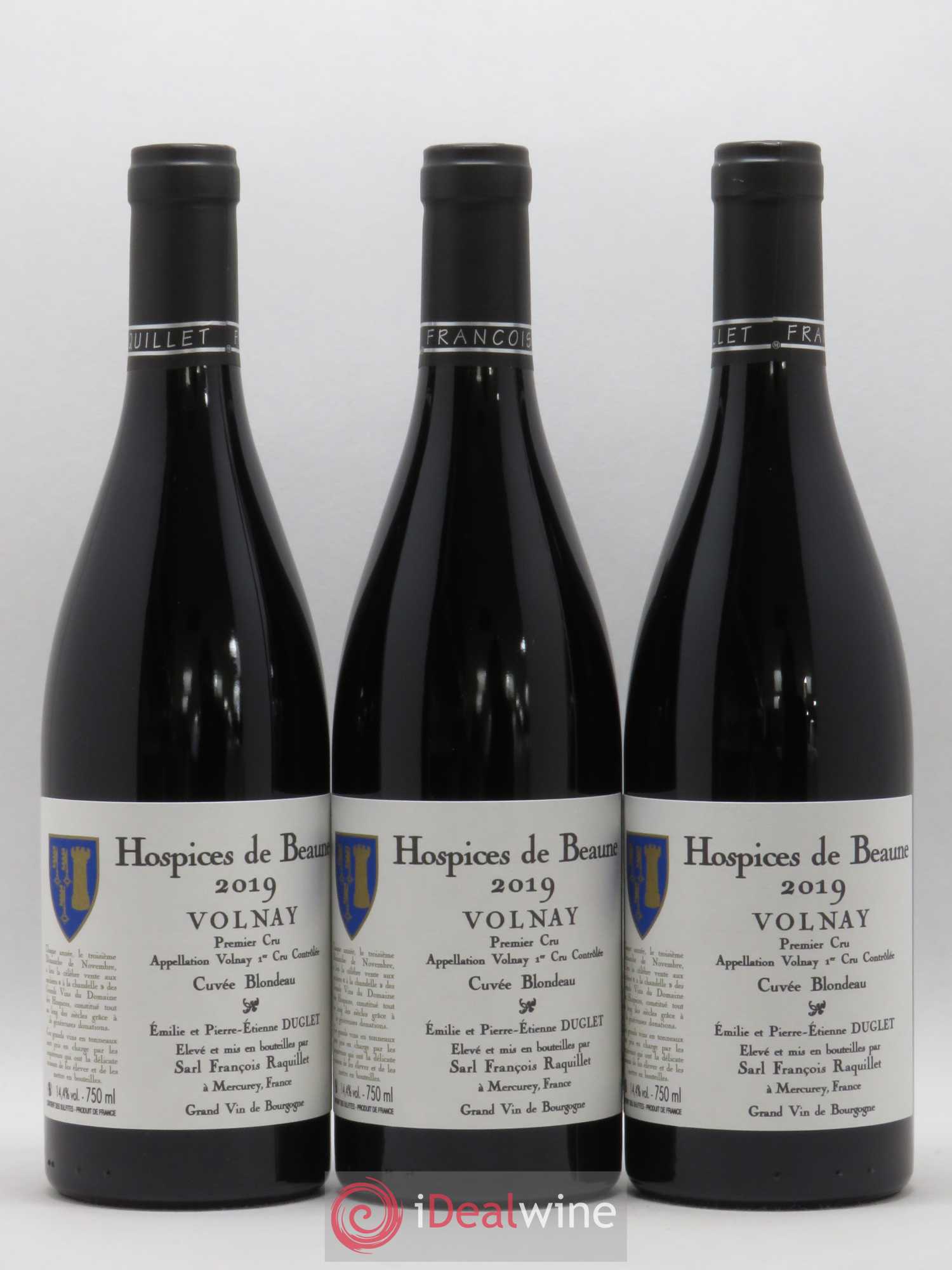 Volnay 1er Cru Cuvée Blondeau Hospices de Beaune Domaine François Raquillet 2019 - Posten von 6 Flaschen - 2
