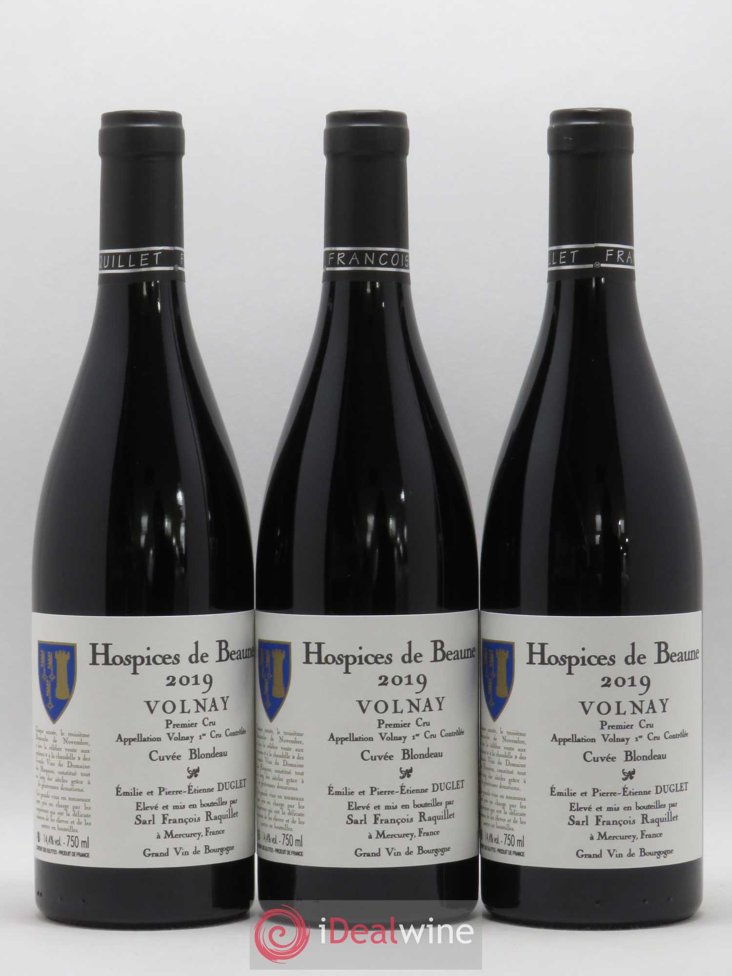 Volnay 1er Cru Cuvée Blondeau Hospices de Beaune Domaine François Raquillet 2019 - Posten von 6 Flaschen - 1