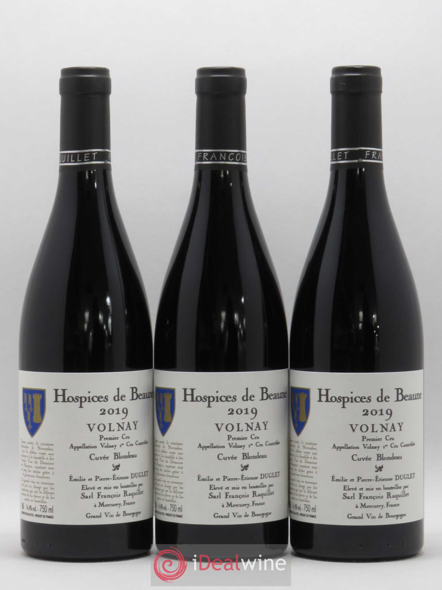 Volnay 1er Cru Cuvée Blondeau Hospices de Beaune Domaine François Raquillet 2019 - Posten von 6 Flaschen - 1