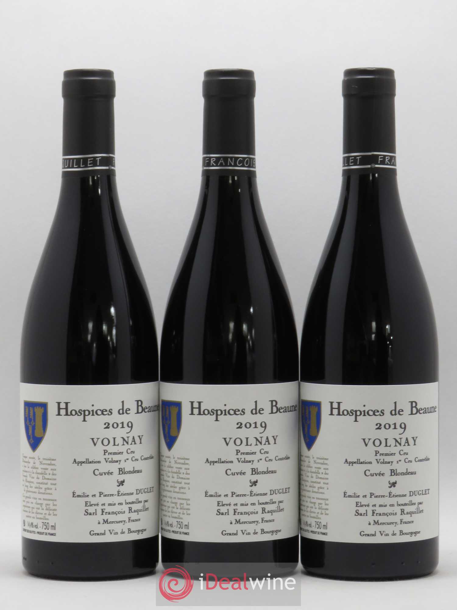 Volnay 1er Cru Cuvée Blondeau Hospices de Beaune Domaine François Raquillet 2019 - Posten von 6 Flaschen - 2