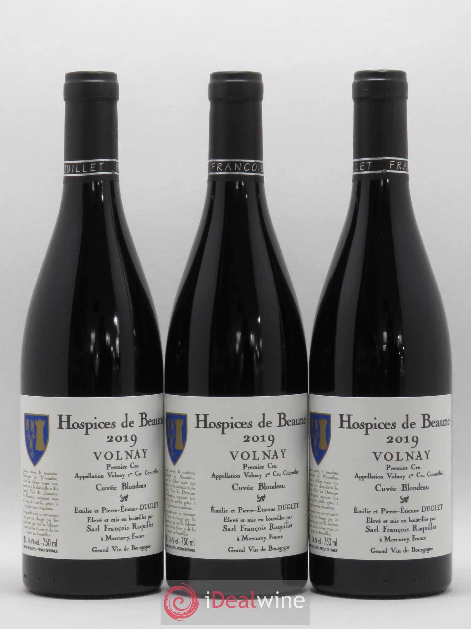 Volnay 1er Cru Cuvée Blondeau Hospices de Beaune Domaine François Raquillet 2019 - Posten von 6 Flaschen - 1