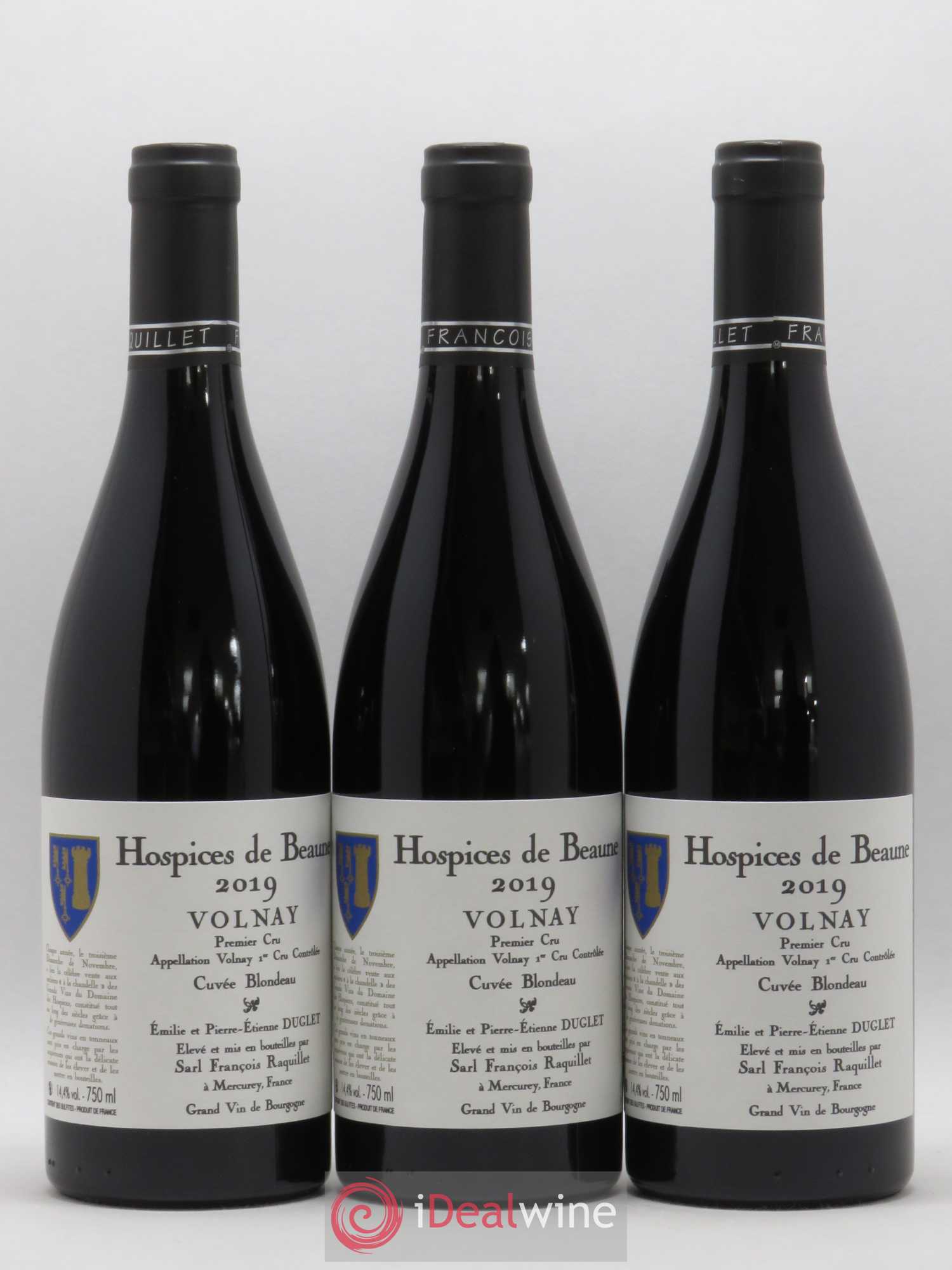 Volnay 1er Cru Cuvée Blondeau Hospices de Beaune Domaine François Raquillet 2019 - Posten von 6 Flaschen - 2