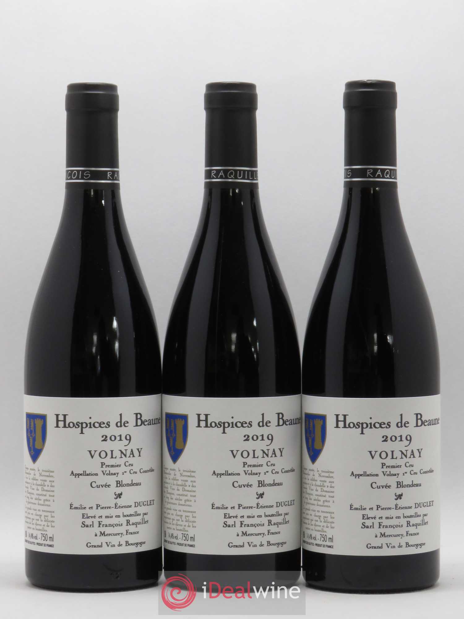 Volnay 1er Cru Cuvée Blondeau Hospices de Beaune Domaine François Raquillet 2019 - Posten von 3 Flaschen - 0