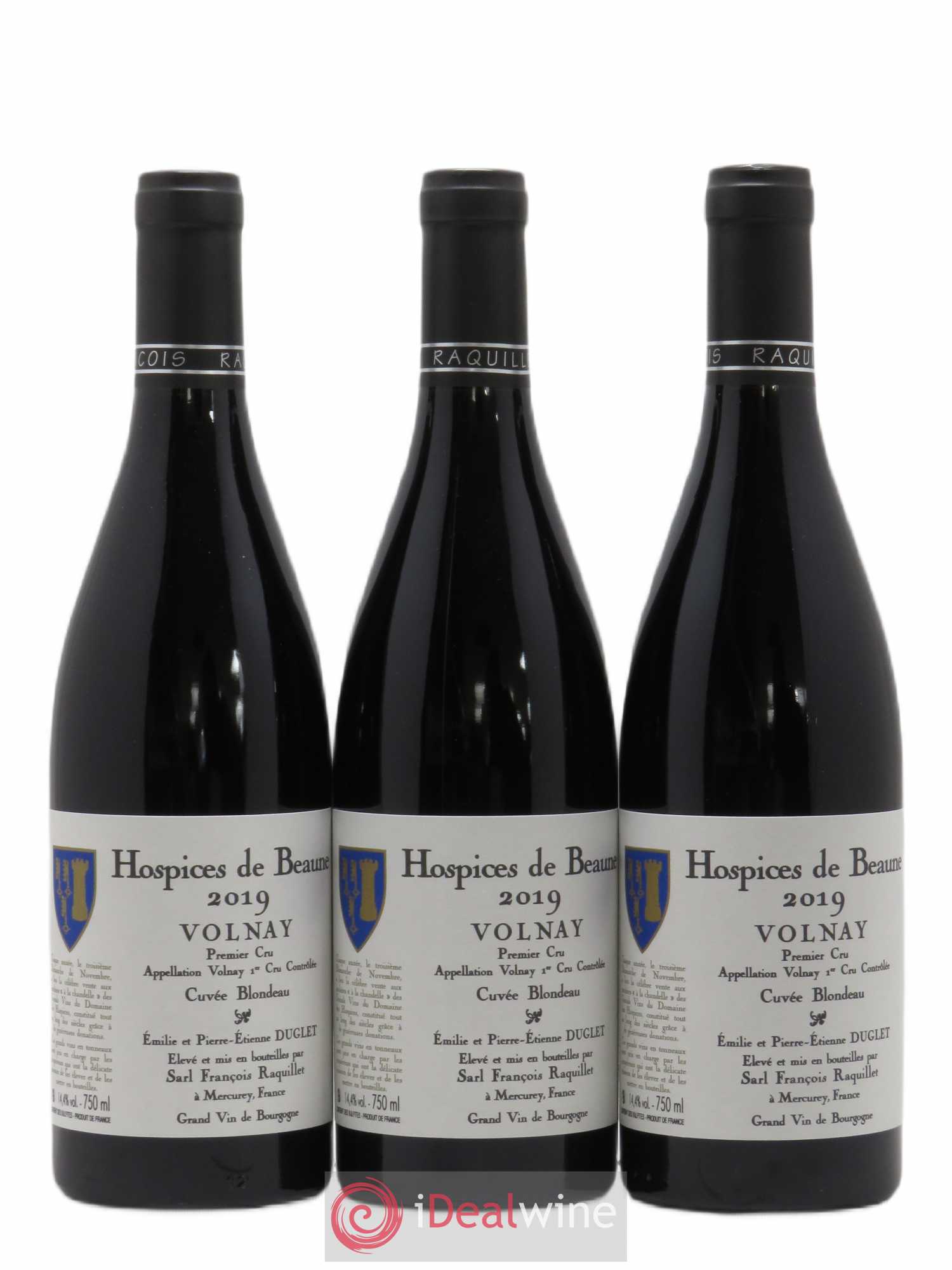 Volnay 1er Cru Cuvée Blondeau Hospices de Beaune Domaine François Raquillet 2019 - Posten von 3 Flaschen - 0