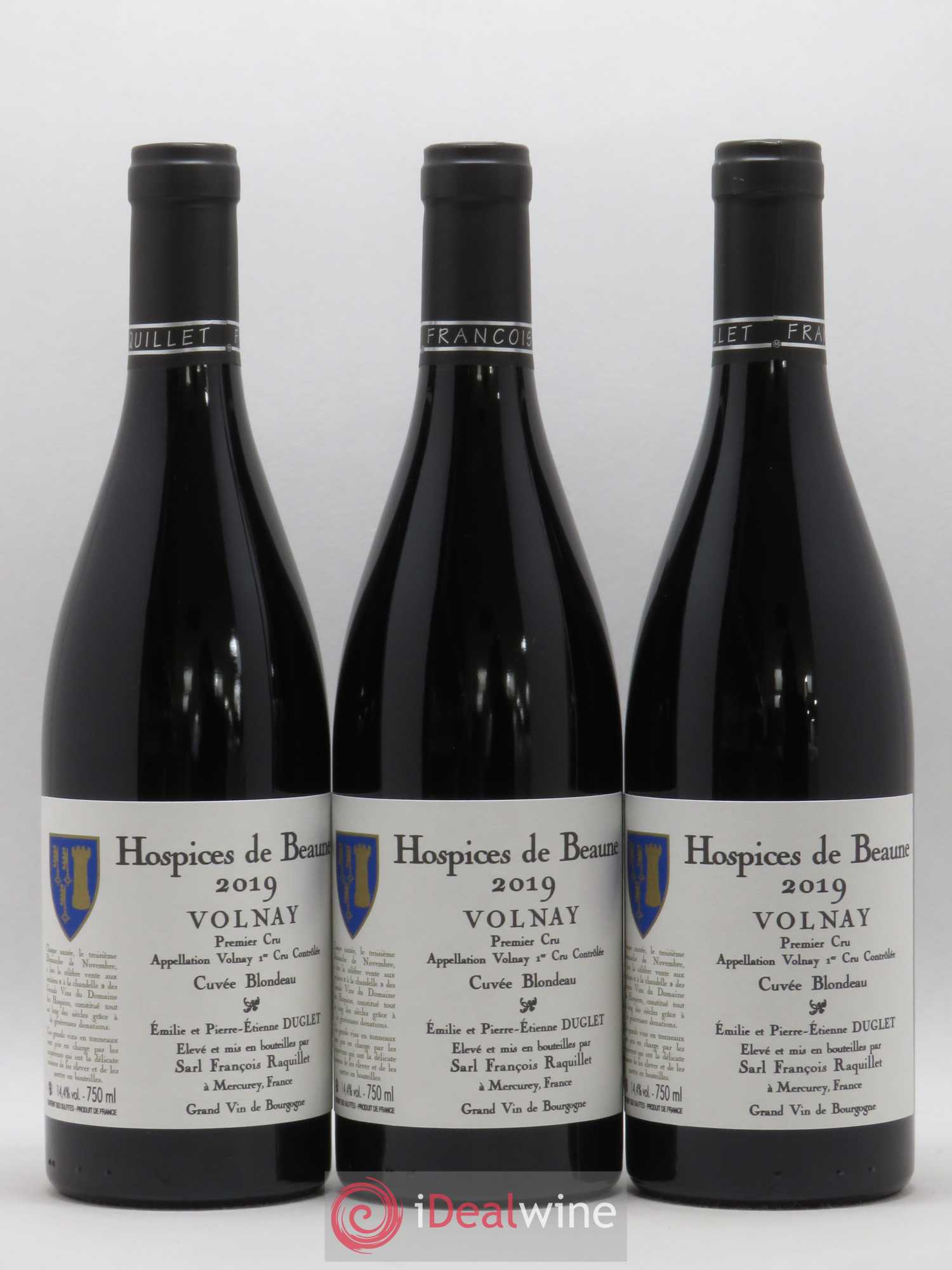Volnay 1er Cru Cuvée Blondeau Hospices de Beaune Domaine François Raquillet 2019 - Posten von 3 Flaschen - 0