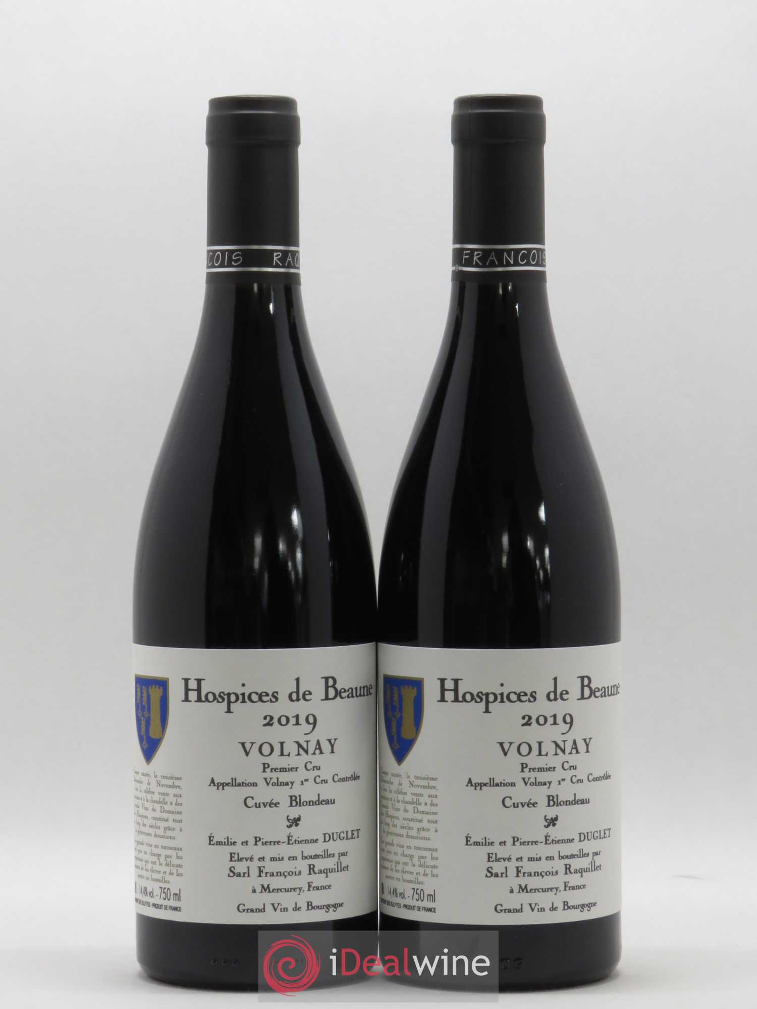 Volnay 1er Cru Cuvée Blondeau Hospices de Beaune Domaine François Raquillet 2019 - Posten von 2 Flaschen - 0