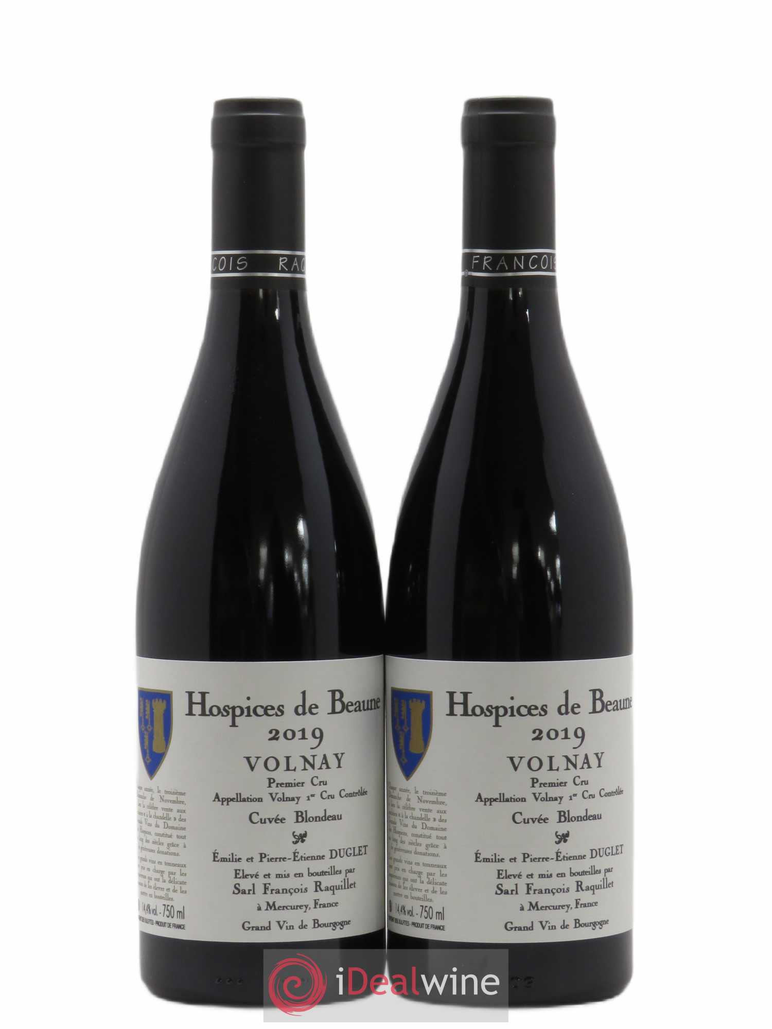 Volnay 1er Cru Cuvée Blondeau Hospices de Beaune Domaine François Raquillet 2019 - Posten von 2 Flaschen - 0