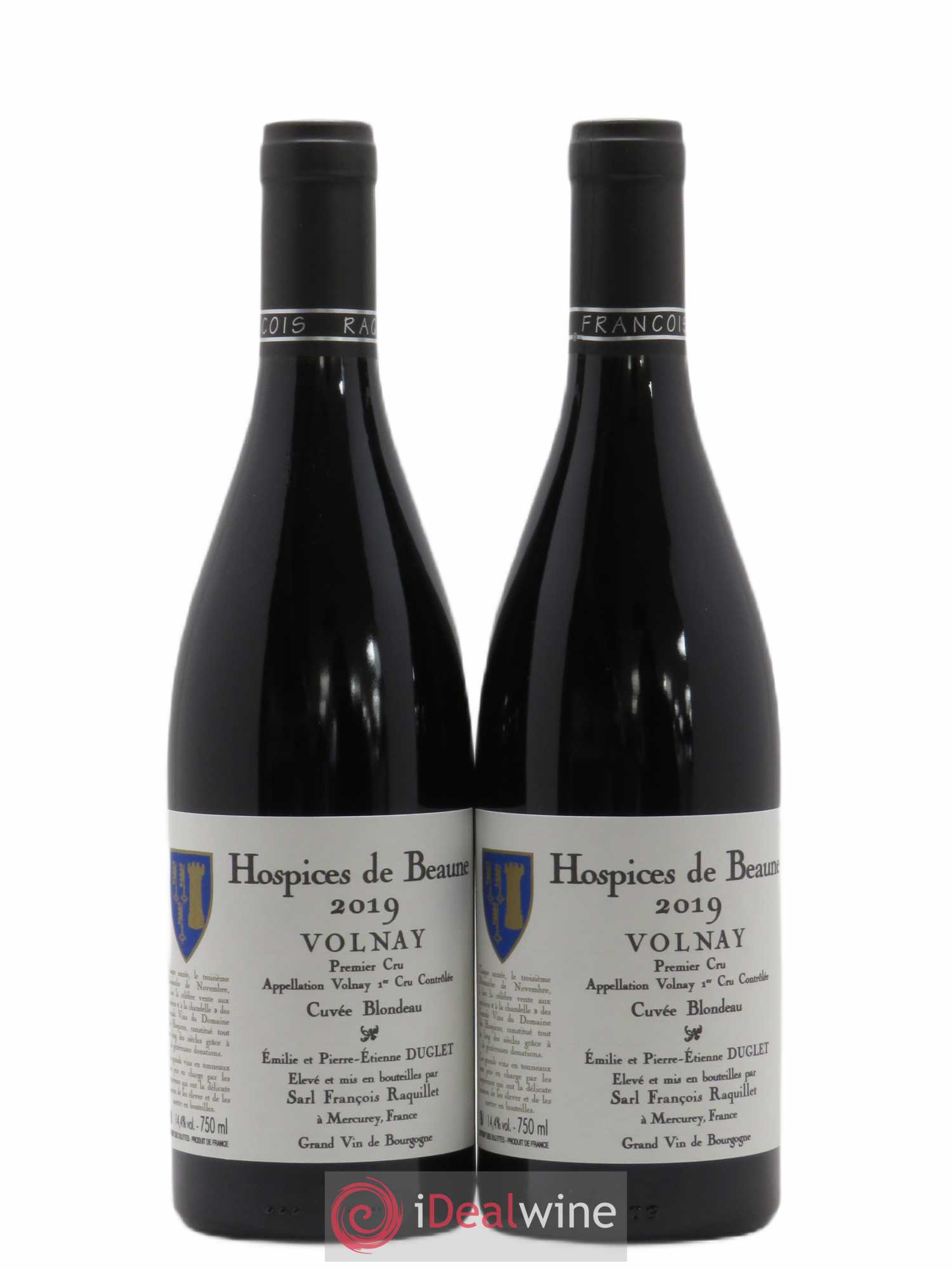 Volnay 1er Cru Cuvée Blondeau Hospices de Beaune Domaine François Raquillet 2019 - Posten von 2 Flaschen - 0
