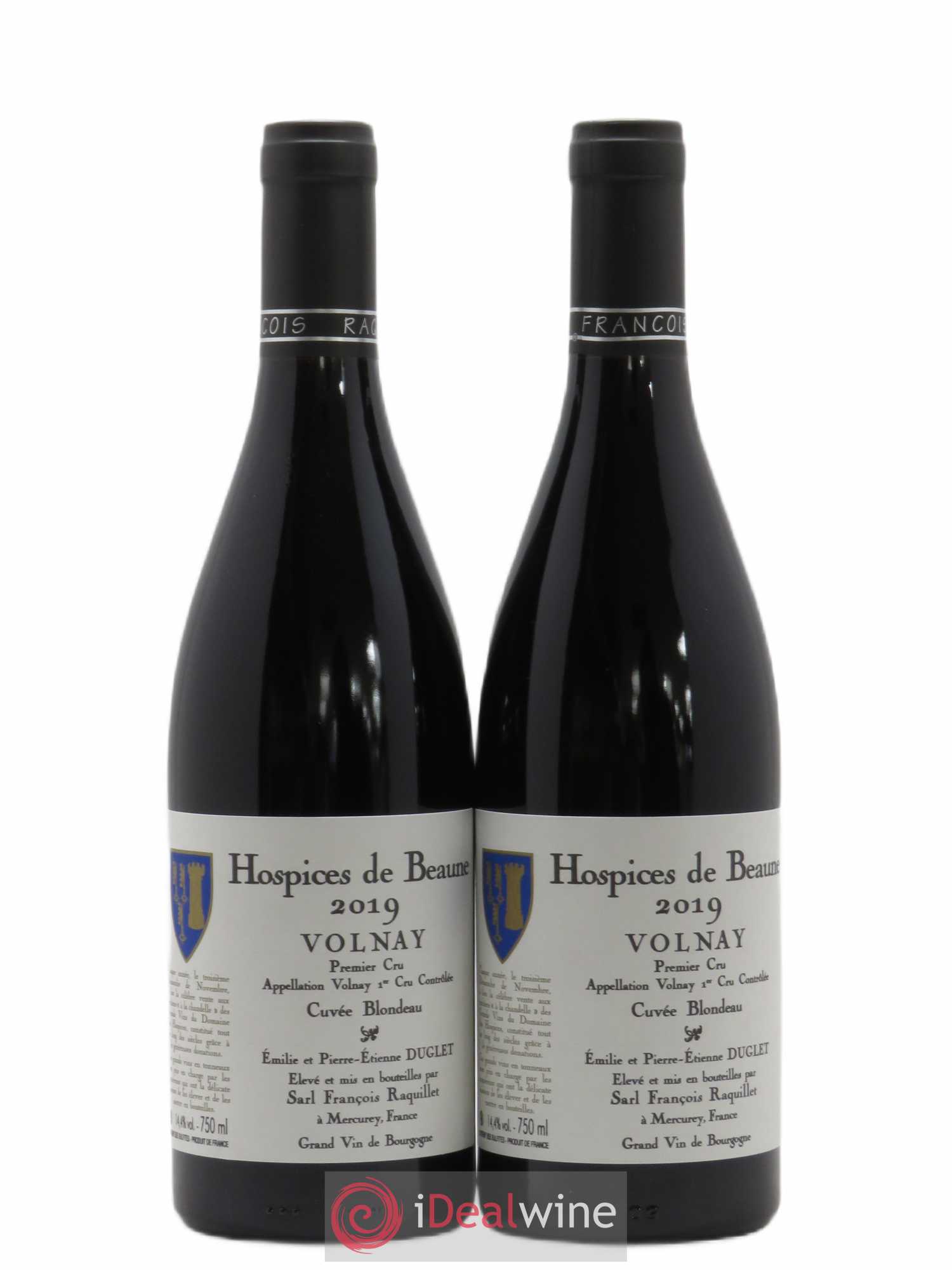 Volnay 1er Cru Cuvée Blondeau Hospices de Beaune Domaine François Raquillet 2019 - Posten von 2 Flaschen - 0