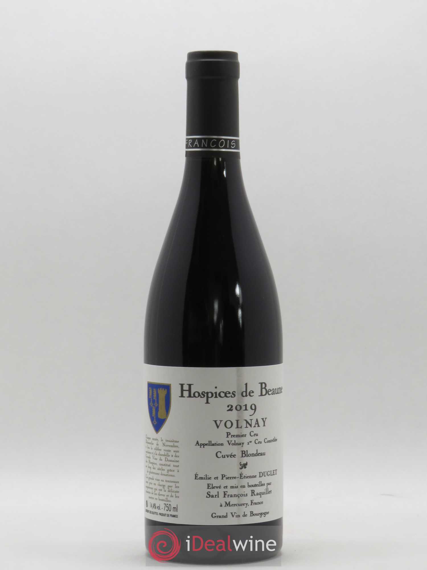 Volnay 1er Cru Cuvée Blondeau Hospices de Beaune Domaine François Raquillet 2019 - Posten von 1 Flasche - 0