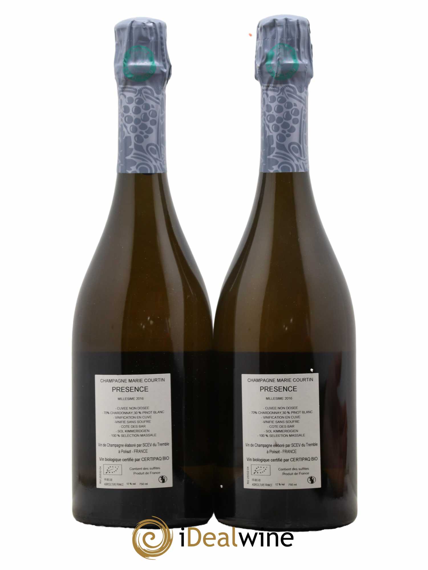 Champagne Présence Domaine Marie Courtin 2016 - Lot de 2 bouteilles - 1