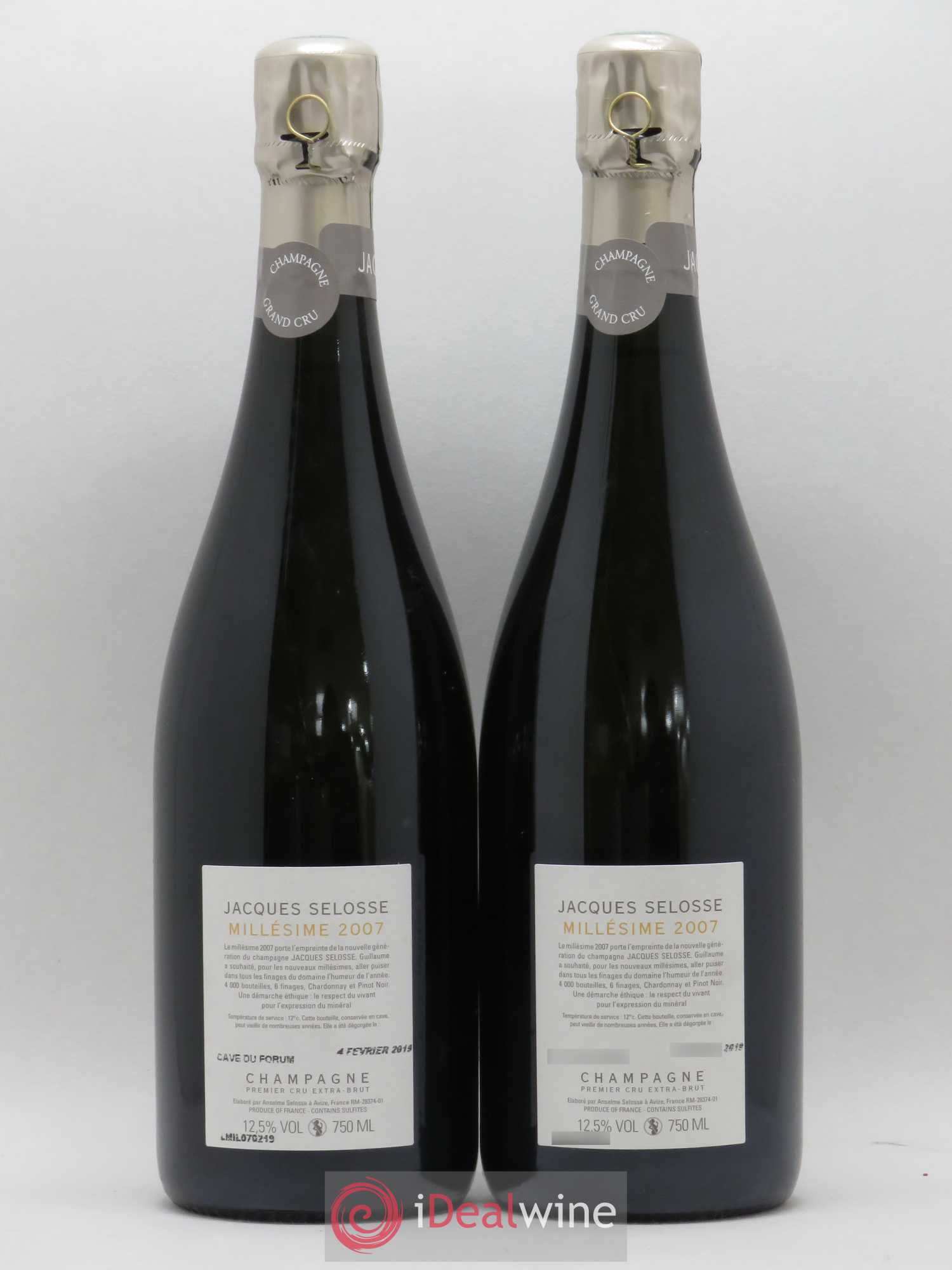 1er Cru Millésimé Extra-Brut Jacques Selosse 2007 - Lot de 2 bouteilles - 1