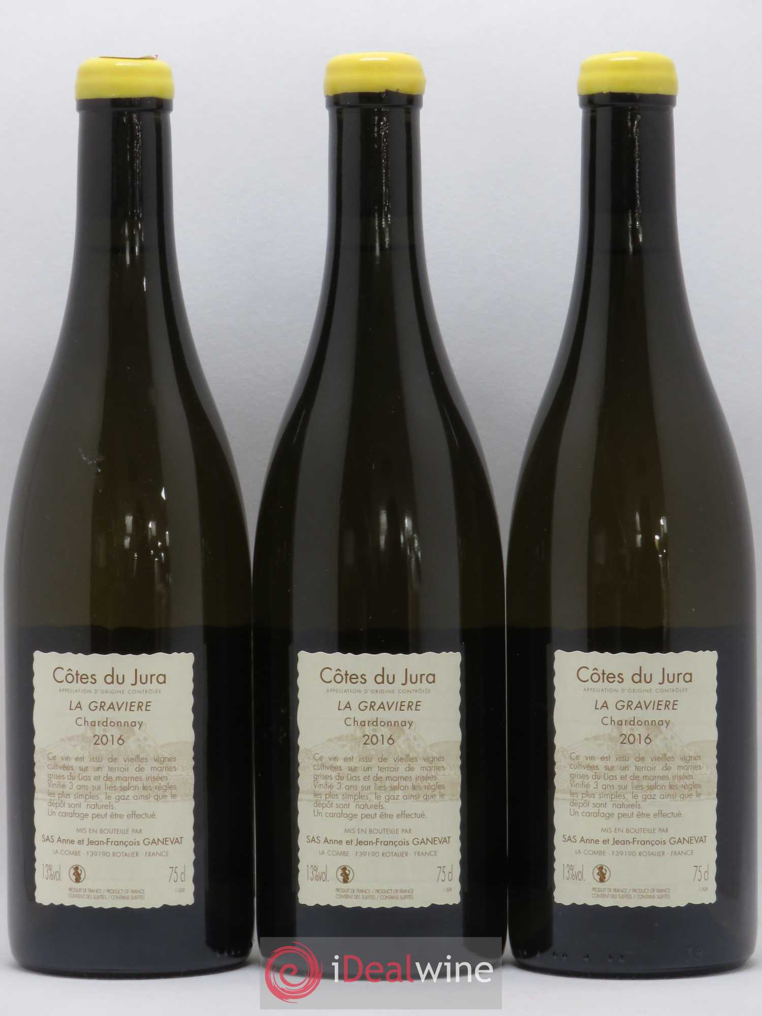 Côtes du Jura La Gravière Anne et Jean François Ganevat 2016 - Lot de 3 bouteilles - 1