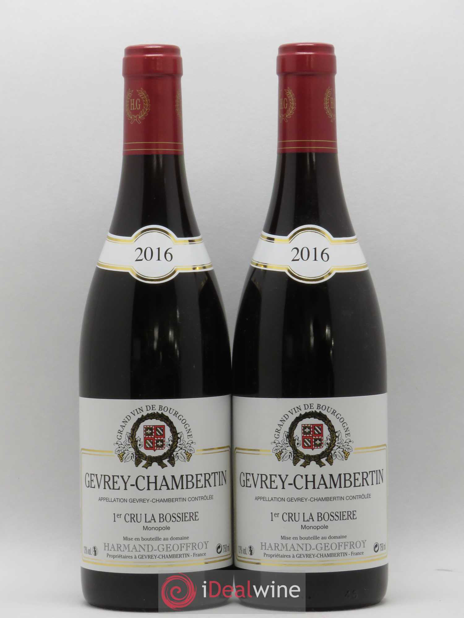 Gevrey-Chambertin 1er Cru La Bossière Harmand-Geoffroy (Domaine) 2016 - Lot de 2 bouteilles - 0