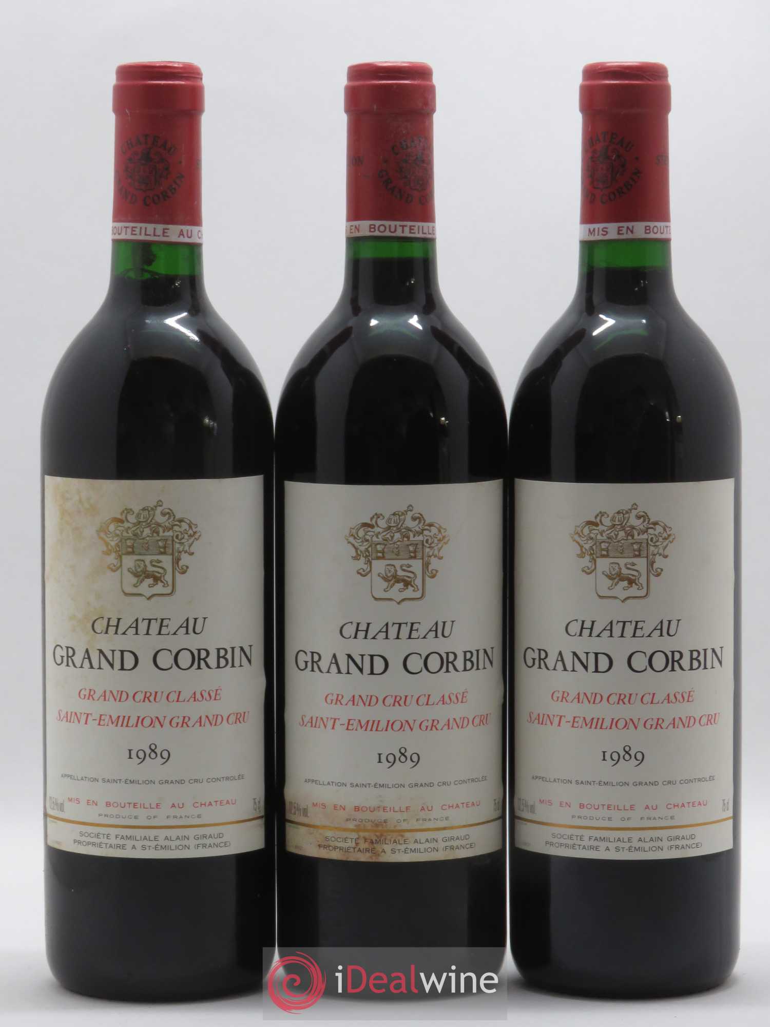 Château Grand Corbin Grand Cru Classé 1989 - Lot de 12 bouteilles - 3