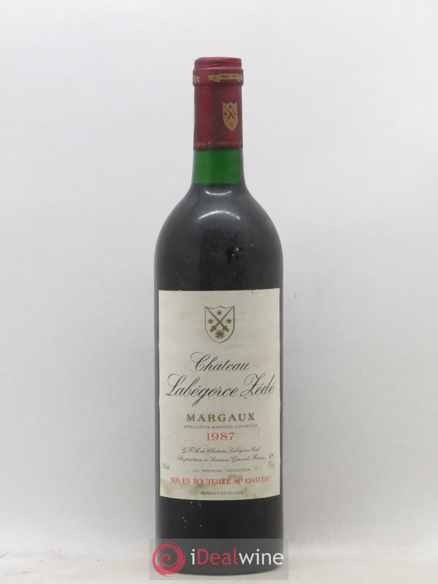 Château Labegorce Zédé Cru Bourgeois 1987 - Lot de 1 bouteille - 0