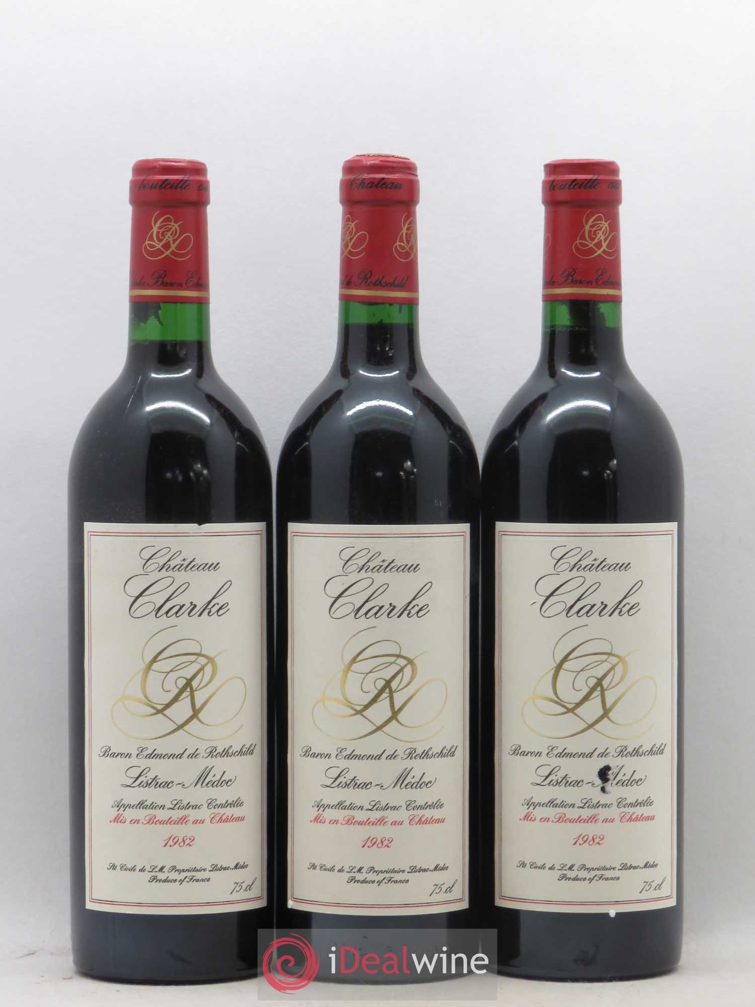 Château Clarke 1982 - Lot de 3 bouteilles - 0