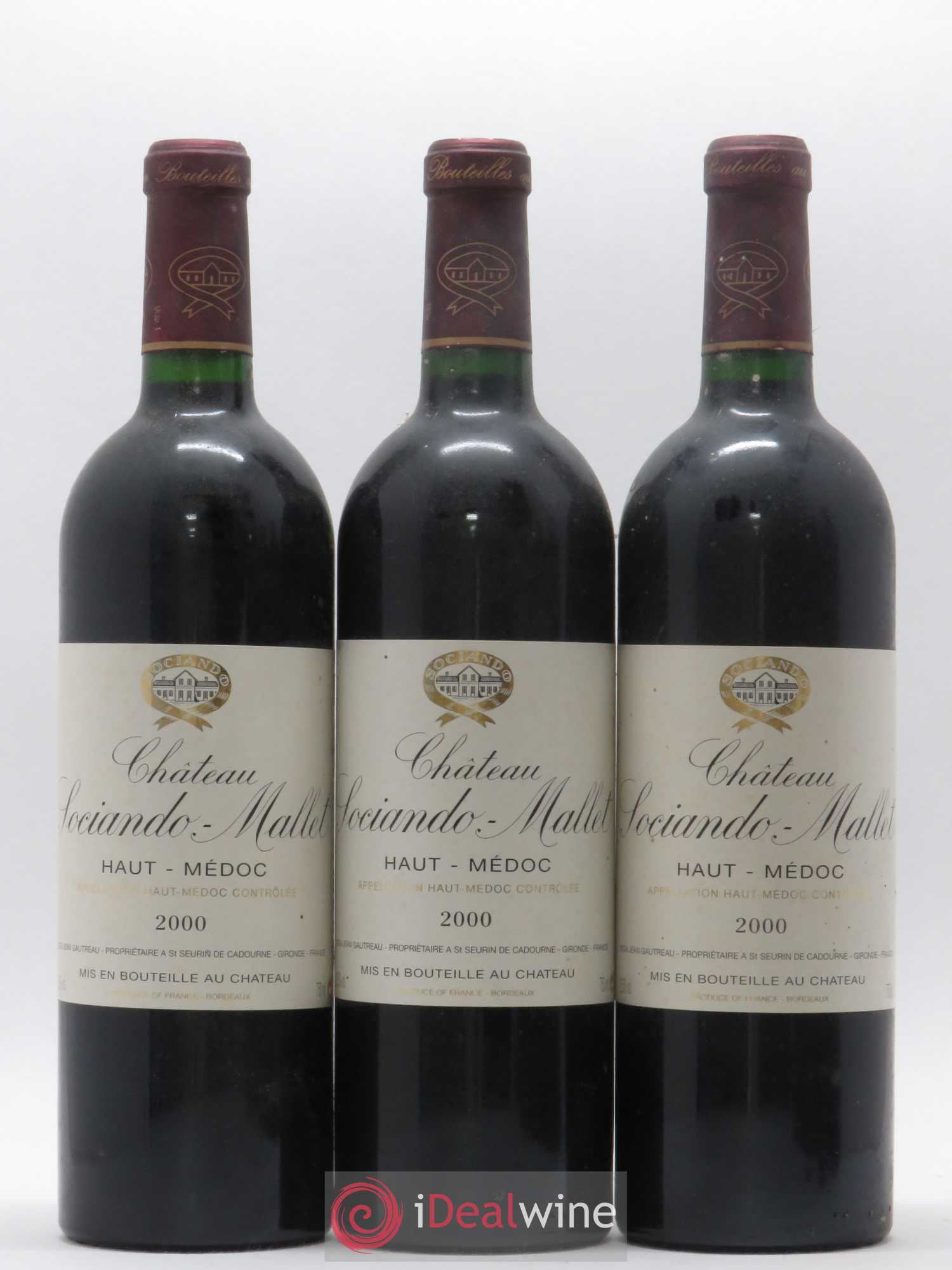 Château Sociando Mallet 2000 - Lot de 6 bouteilles - 1