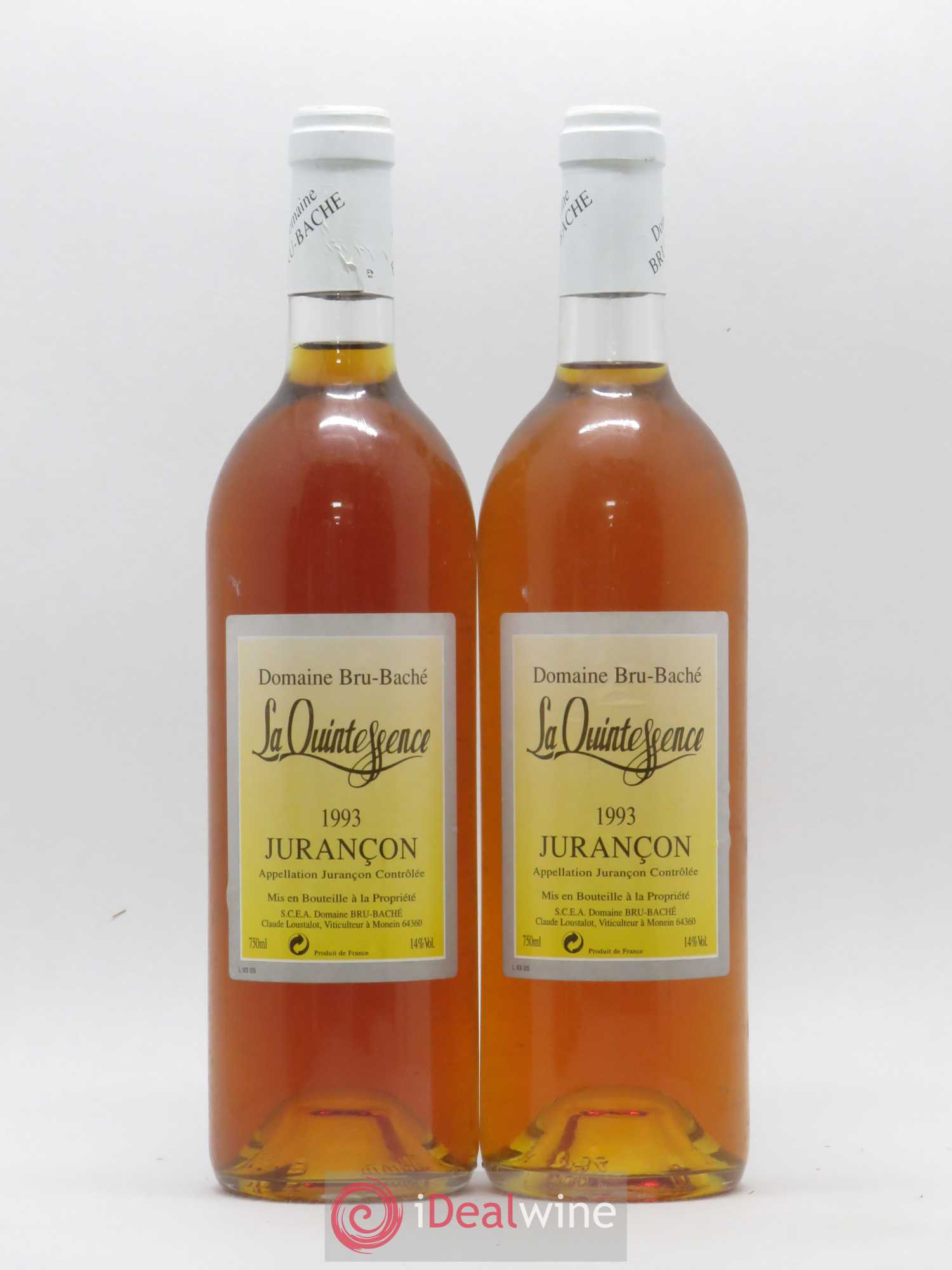 Jurançon La Quintessence Domaine Bru-Baché 1993 - Lotto di 2 bottiglie - 0