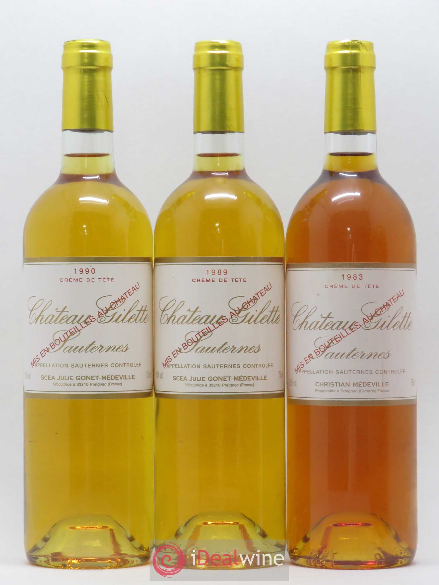 Château Gilette Crême de tête Assortiment 2 bouteilles de 1983 - 2 bouteilles de 1989 - 2 bouteilles de 1990 - Lotto di 1 bottiglia - 1