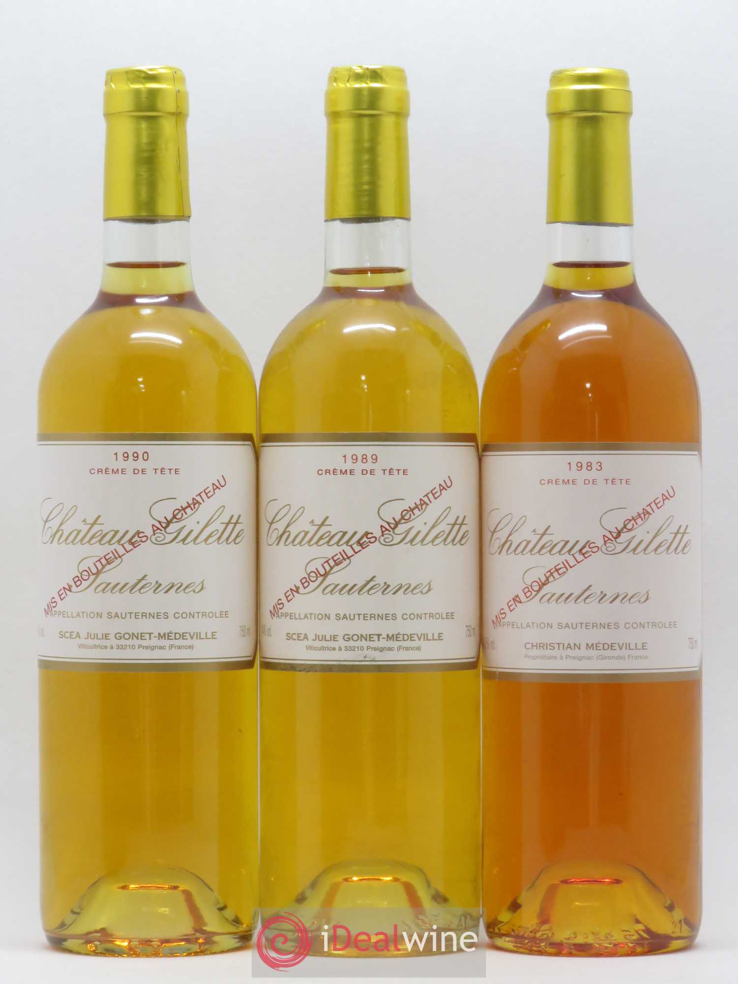 Château Gilette Crême de tête Assortiment 2 bouteilles de 1983 - 2 bouteilles de 1989 - 2 bouteilles de 1990 - Lotto di 1 bottiglia - 2