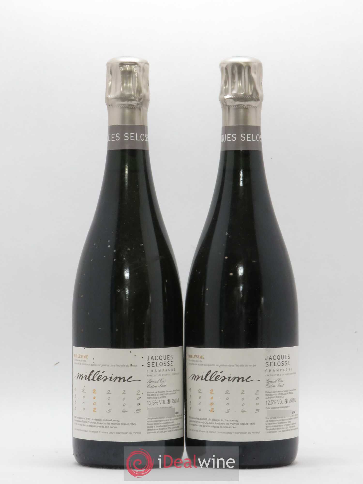Blanc de Blancs Grand Cru Extra-Brut Jacques Selosse 2002 - Lot de 2 bouteilles - 0