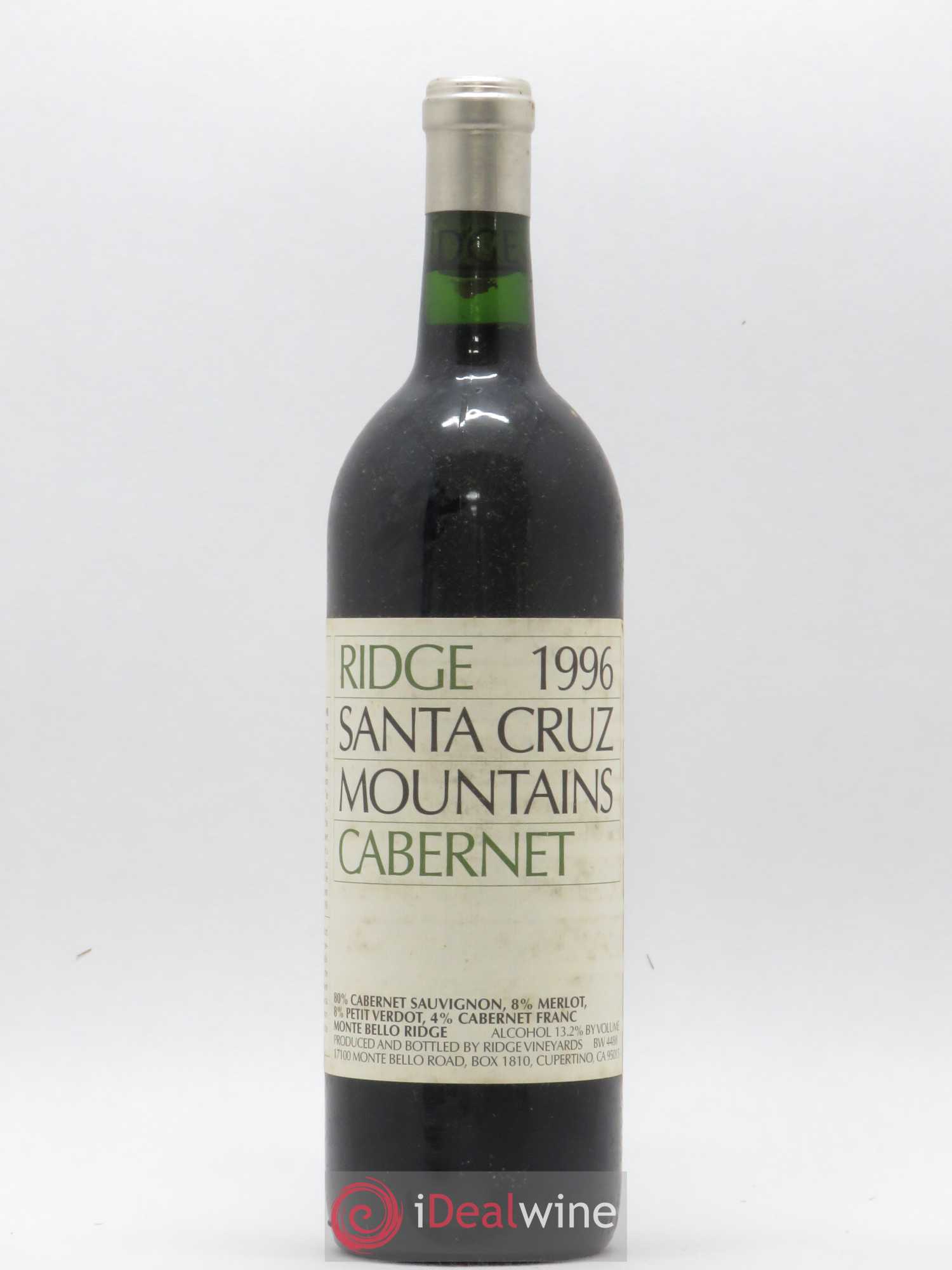 USA Santa Cruz Mountains Cabernet Sauvignon Ridge 1996 - Lot de 1 bouteille - 0