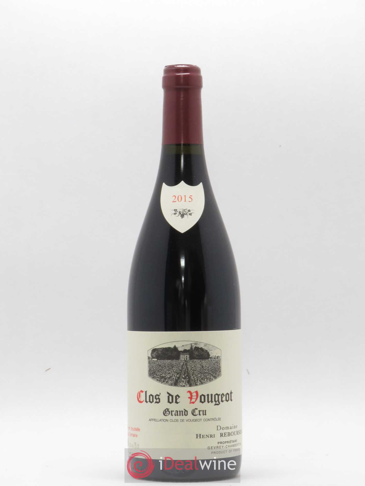 Clos de Vougeot Grand Cru Henri Rebourseau (Domaine) 2015 - Lot de 1 bouteille - 0
