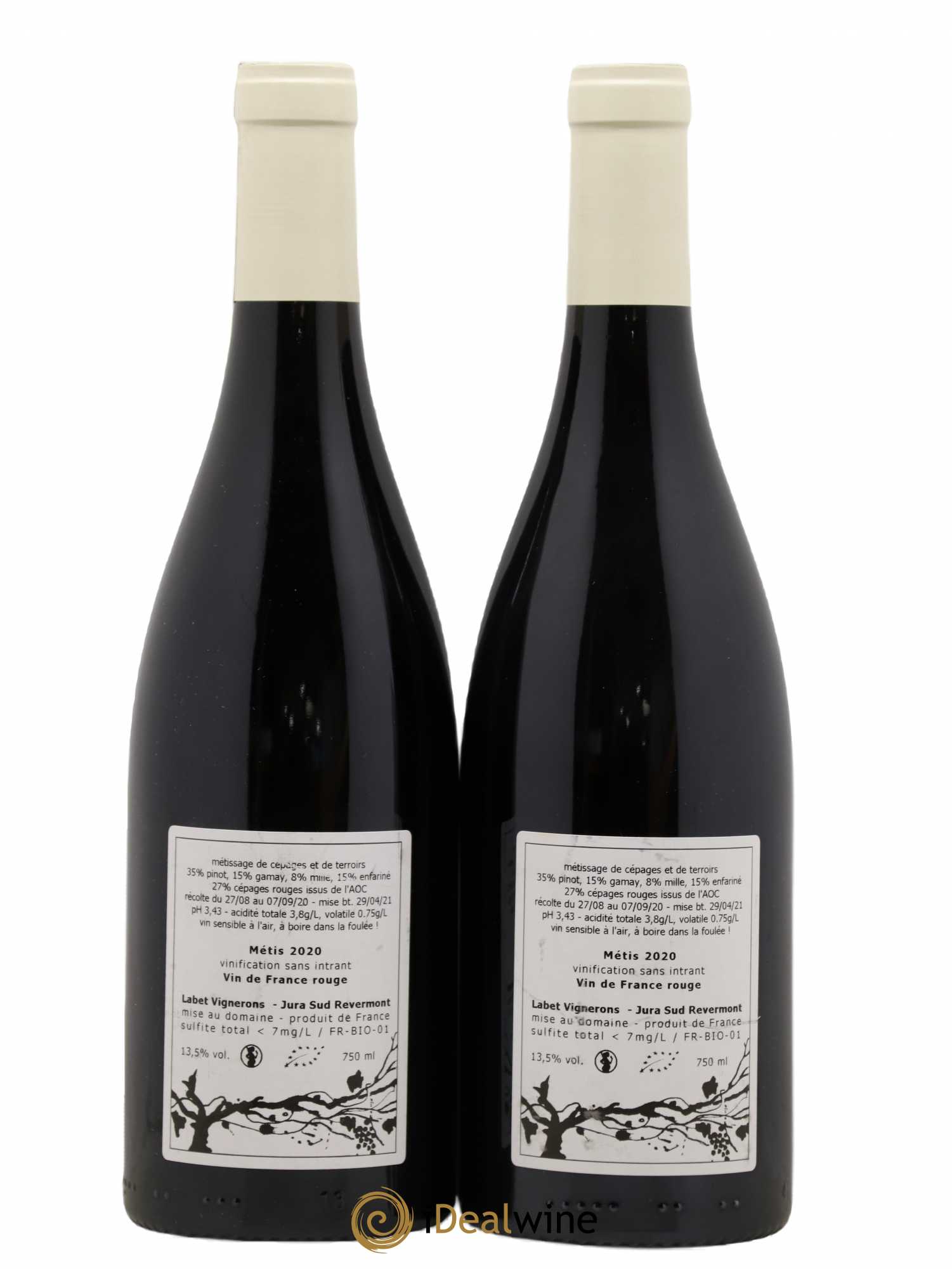 Vin de France Métis Romain - Julien  - Charline Labet 2020 - Lot de 2 bouteilles - 1