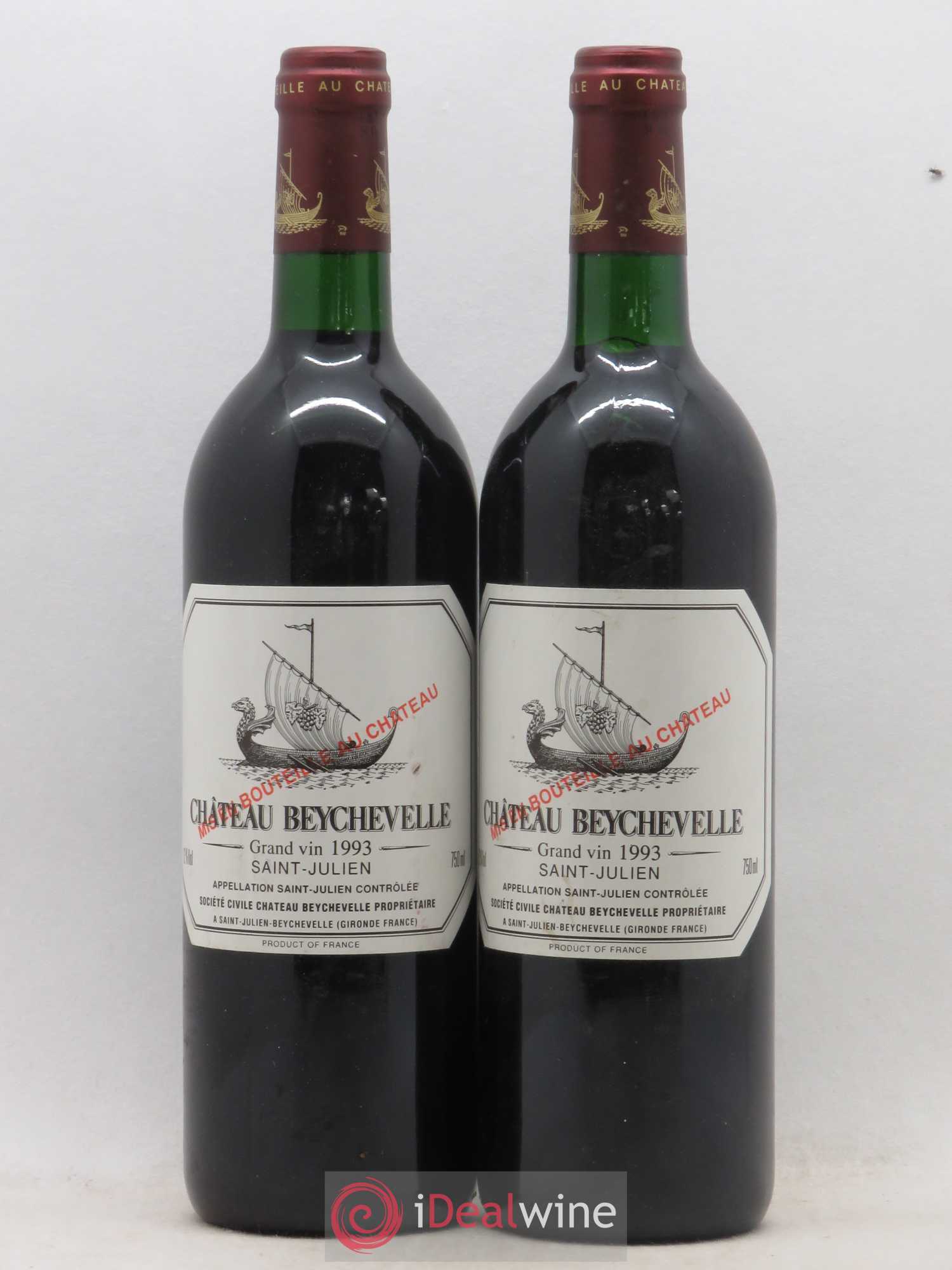 Château Beychevelle 4ème Grand Cru Classé 1993 - Lot de 2 bouteilles - 0