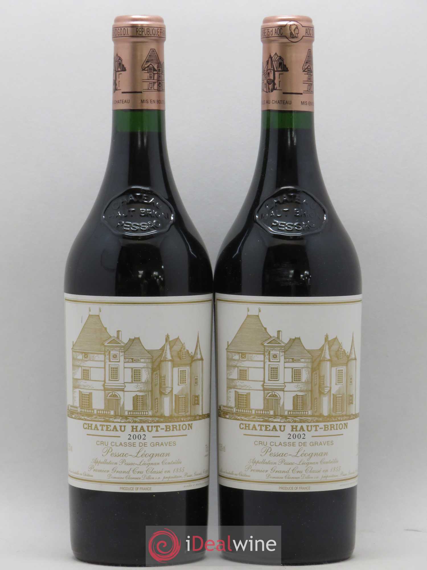 Château Haut Brion 1er Grand Cru Classé 2002 - Lot de 2 bouteilles - 0