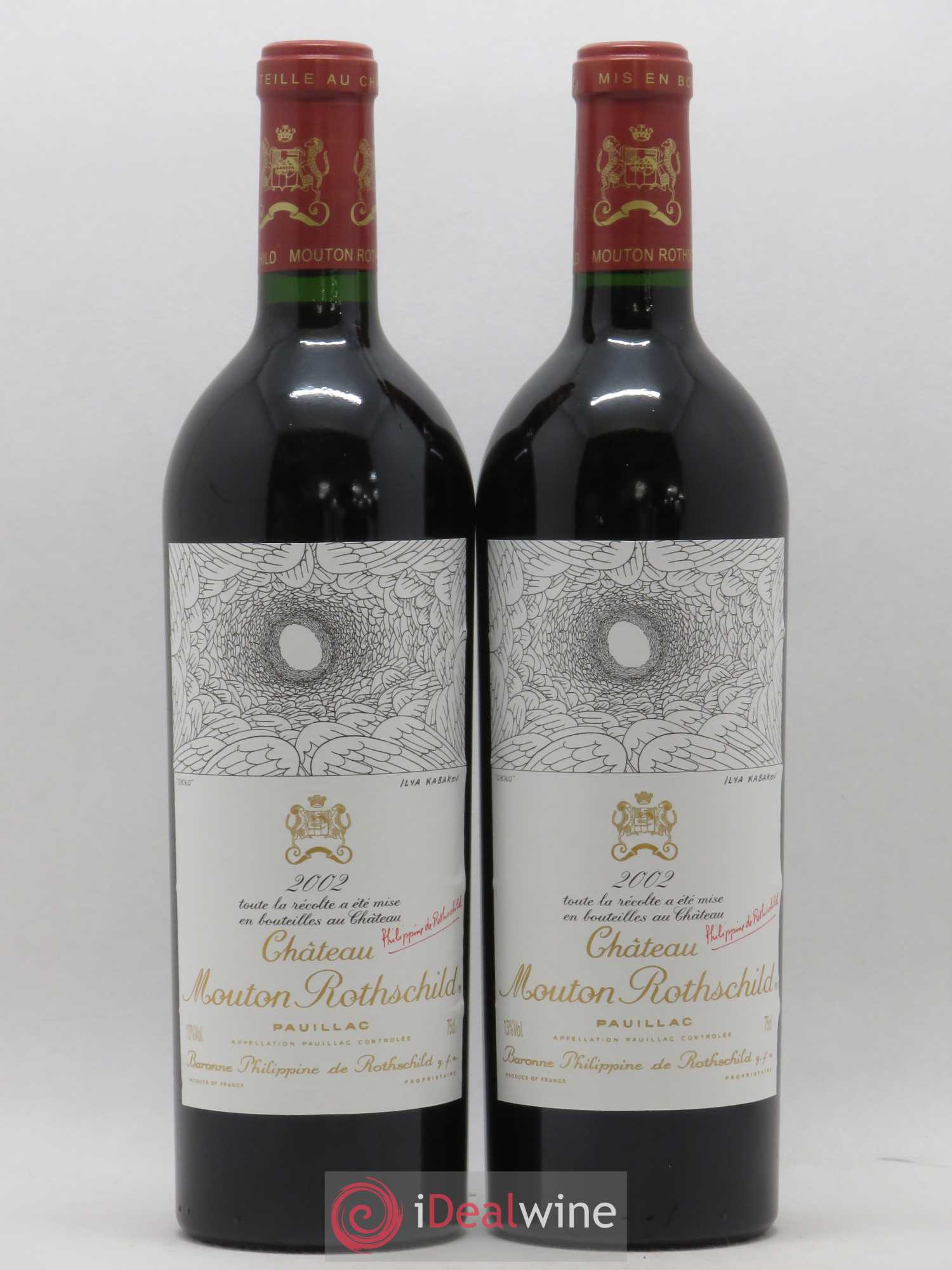 Château Mouton Rothschild 1er Grand Cru Classé 2002 - Lot de 2 bouteilles - 0