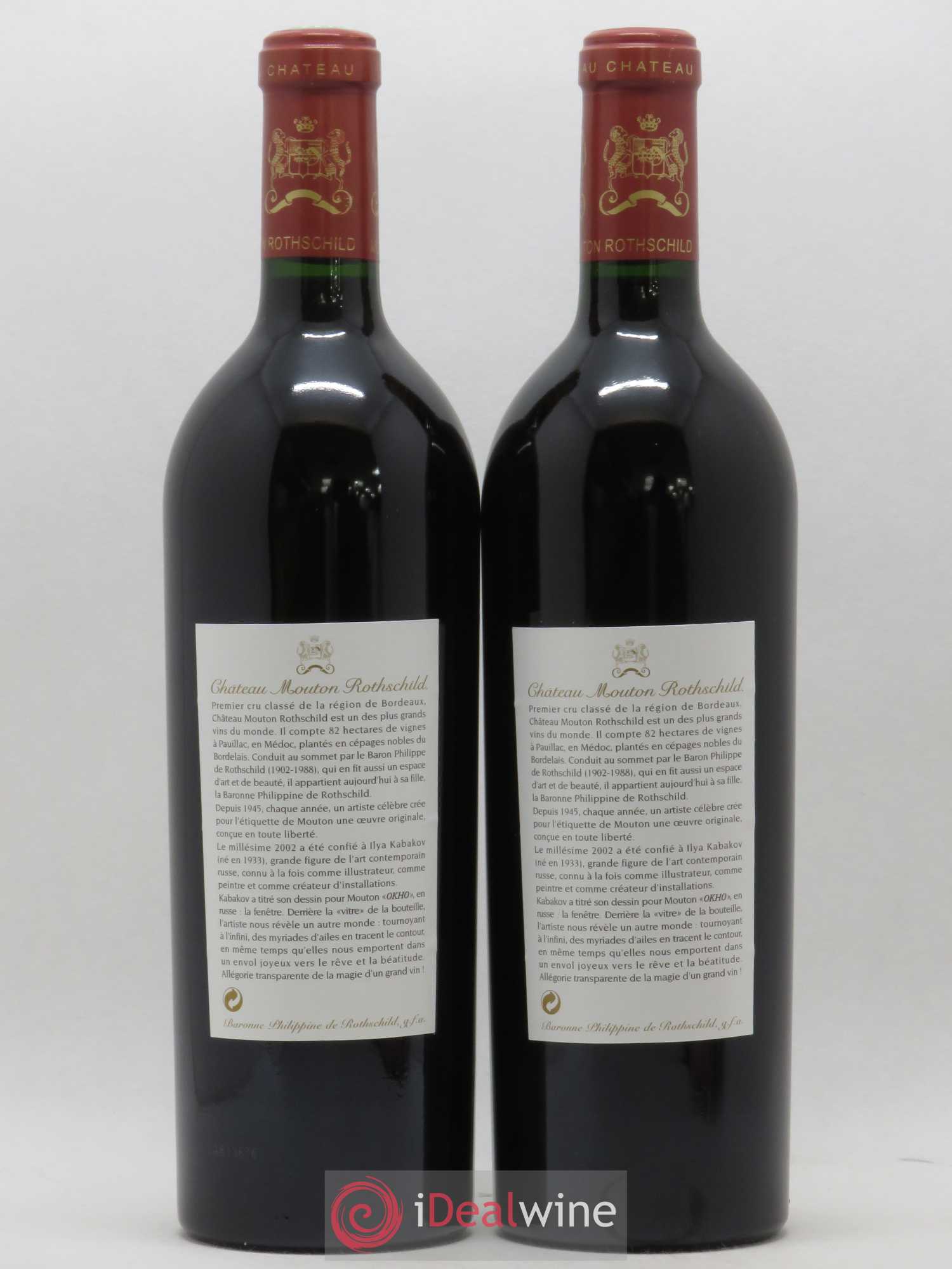 Château Mouton Rothschild 1er Grand Cru Classé 2002 - Lot de 2 bouteilles - 1