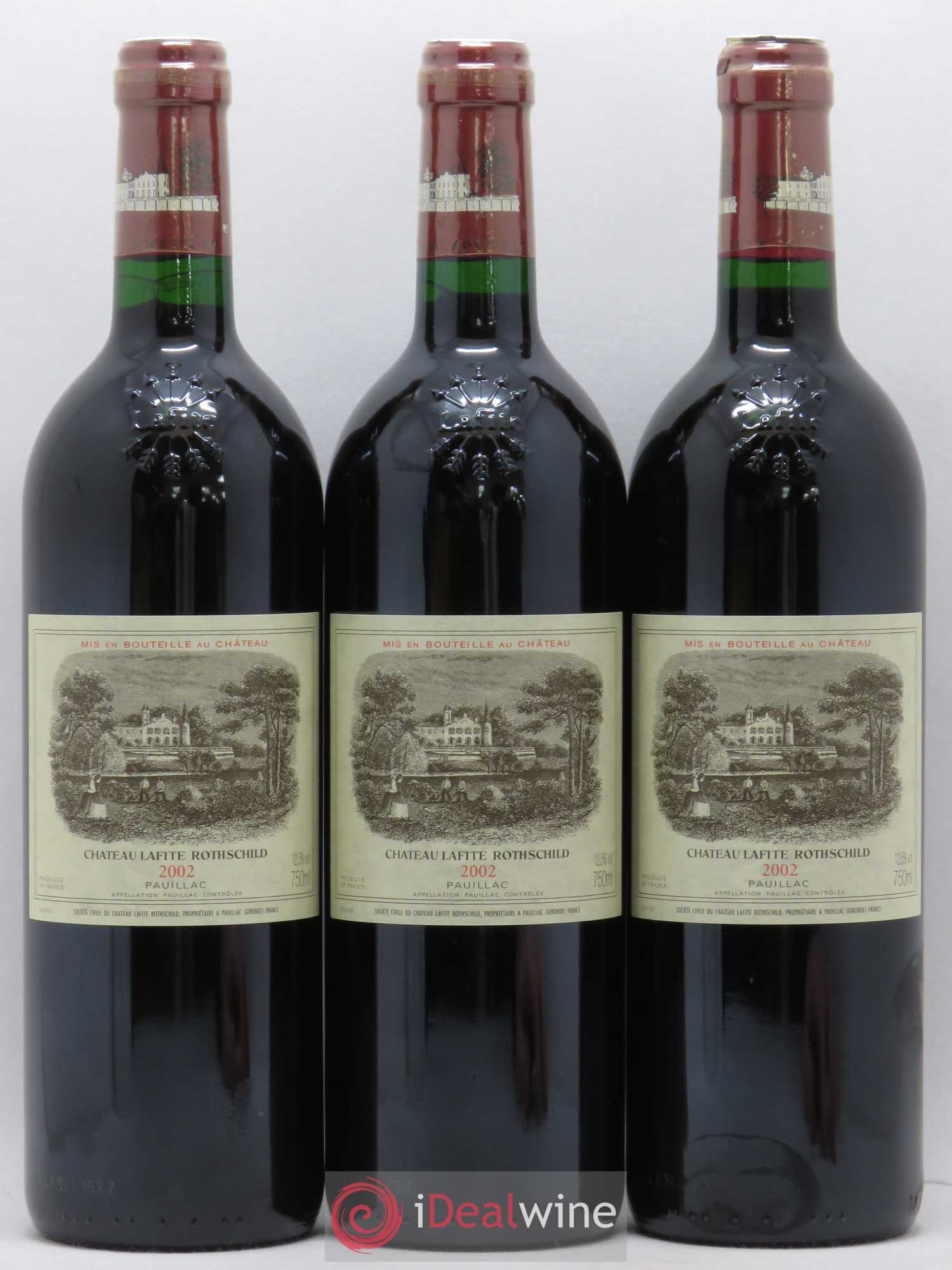 Château Lafite Rothschild 1er Grand Cru Classé 2002 - Lot de 3 bouteilles - 0
