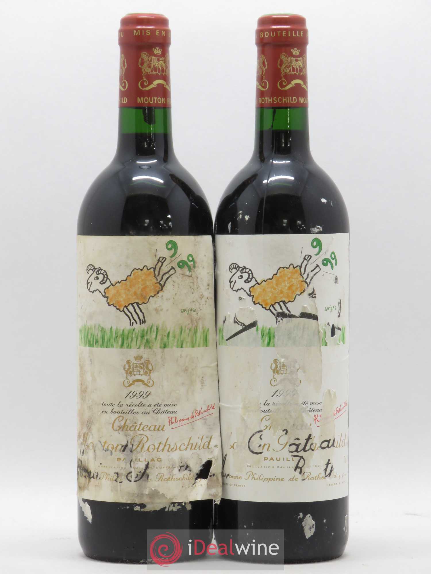 Château Mouton Rothschild 1er Grand Cru Classé 1999 - Lot de 2 bouteilles - 0