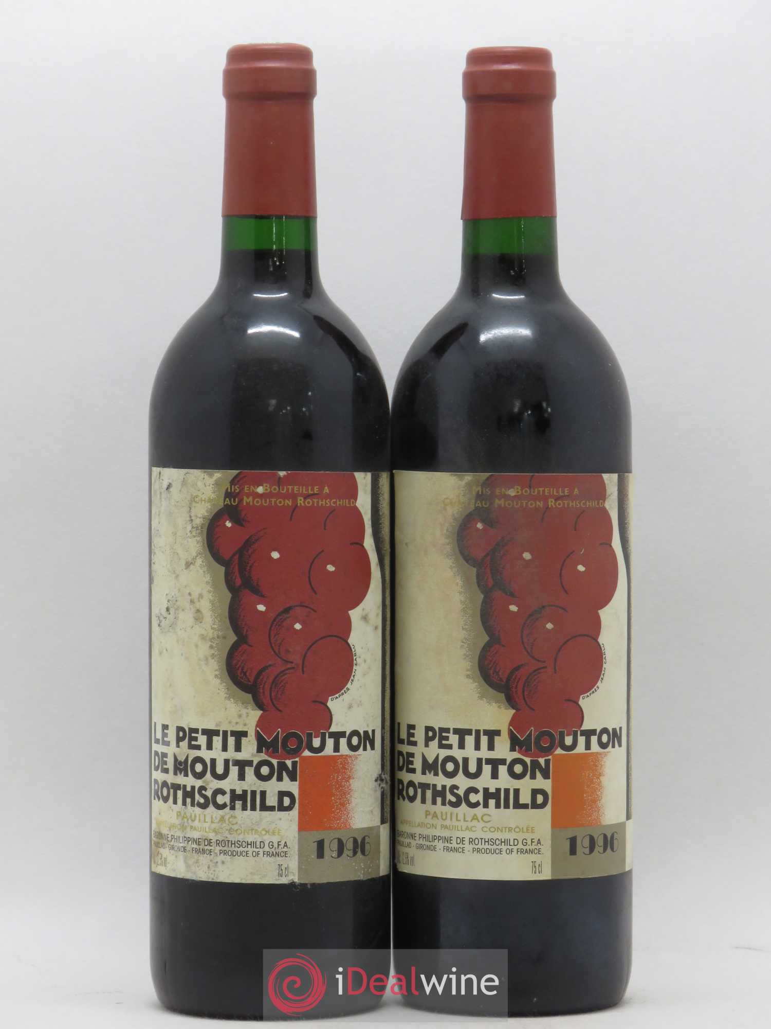 Petit Mouton Second Vin 1996 - Lot de 2 bouteilles - 0