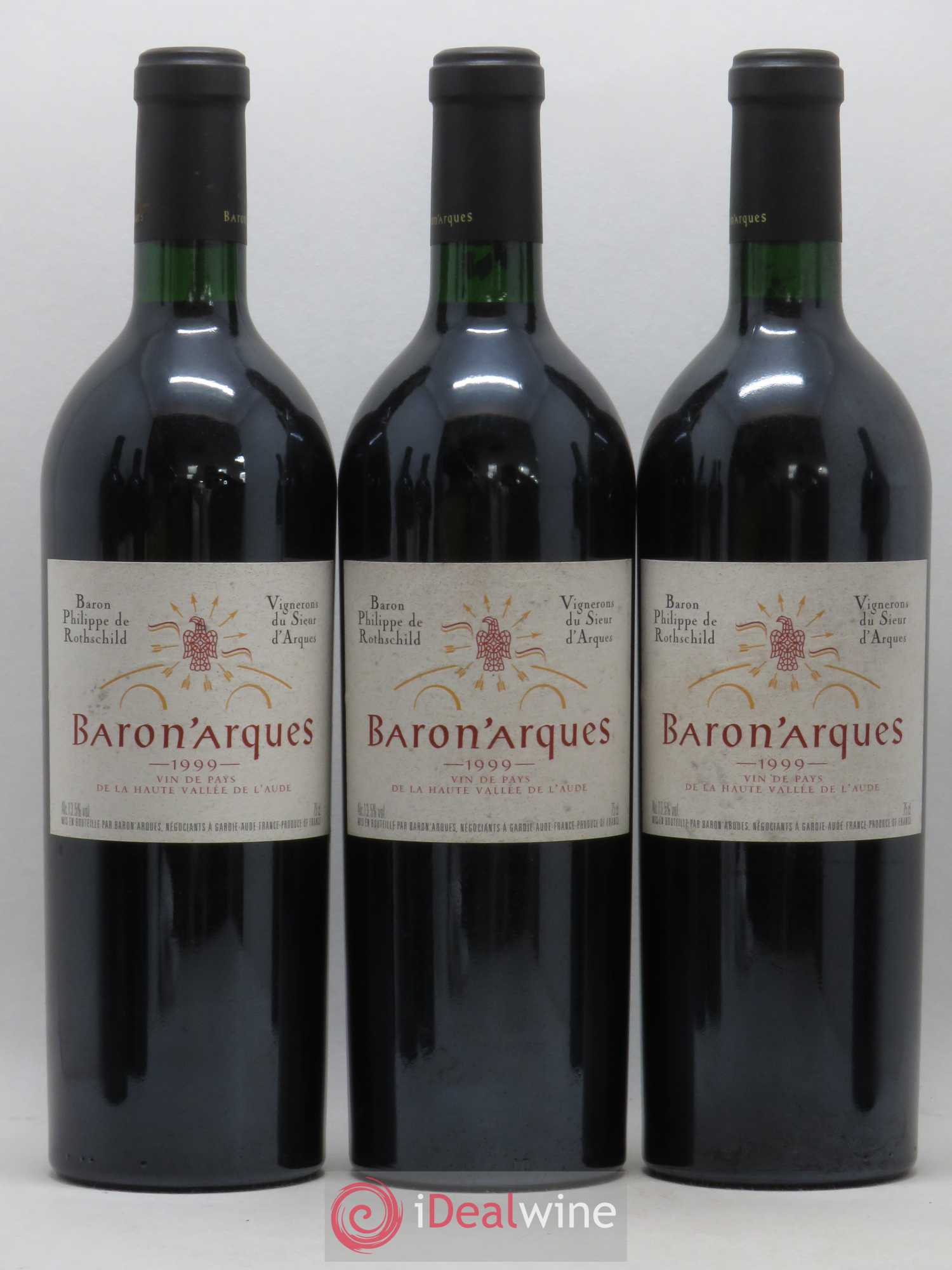 Coteaux du Languedoc IGP de la haute vallée de l'Aude Baron'Arques Baron Philippe de Rothschild  1999 - Lot of 6 bottles - 1