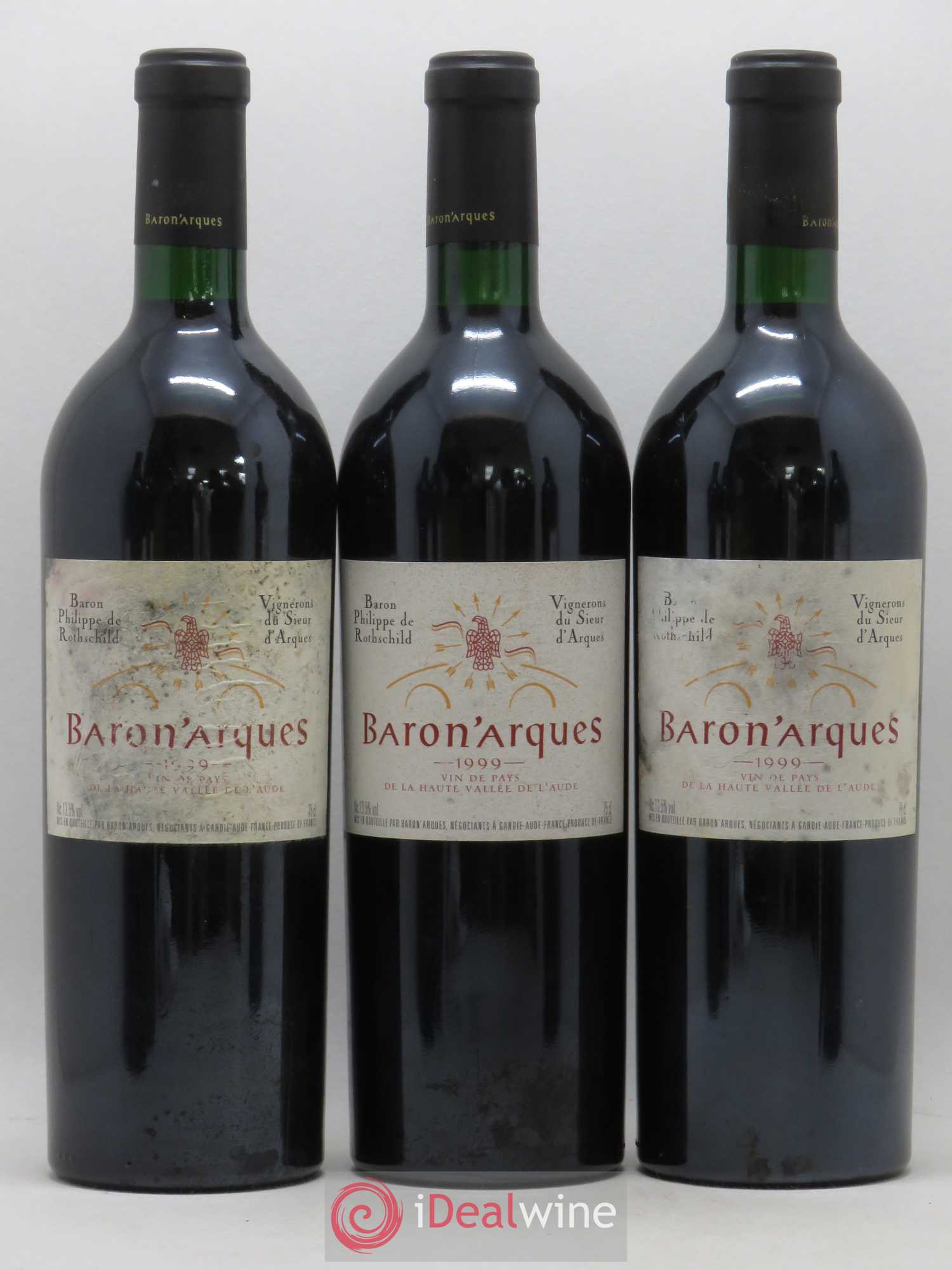 Coteaux du Languedoc IGP de la haute vallée de l'Aude Baron'Arques Baron Philippe de Rothschild  1999 - Lot of 6 bottles - 2