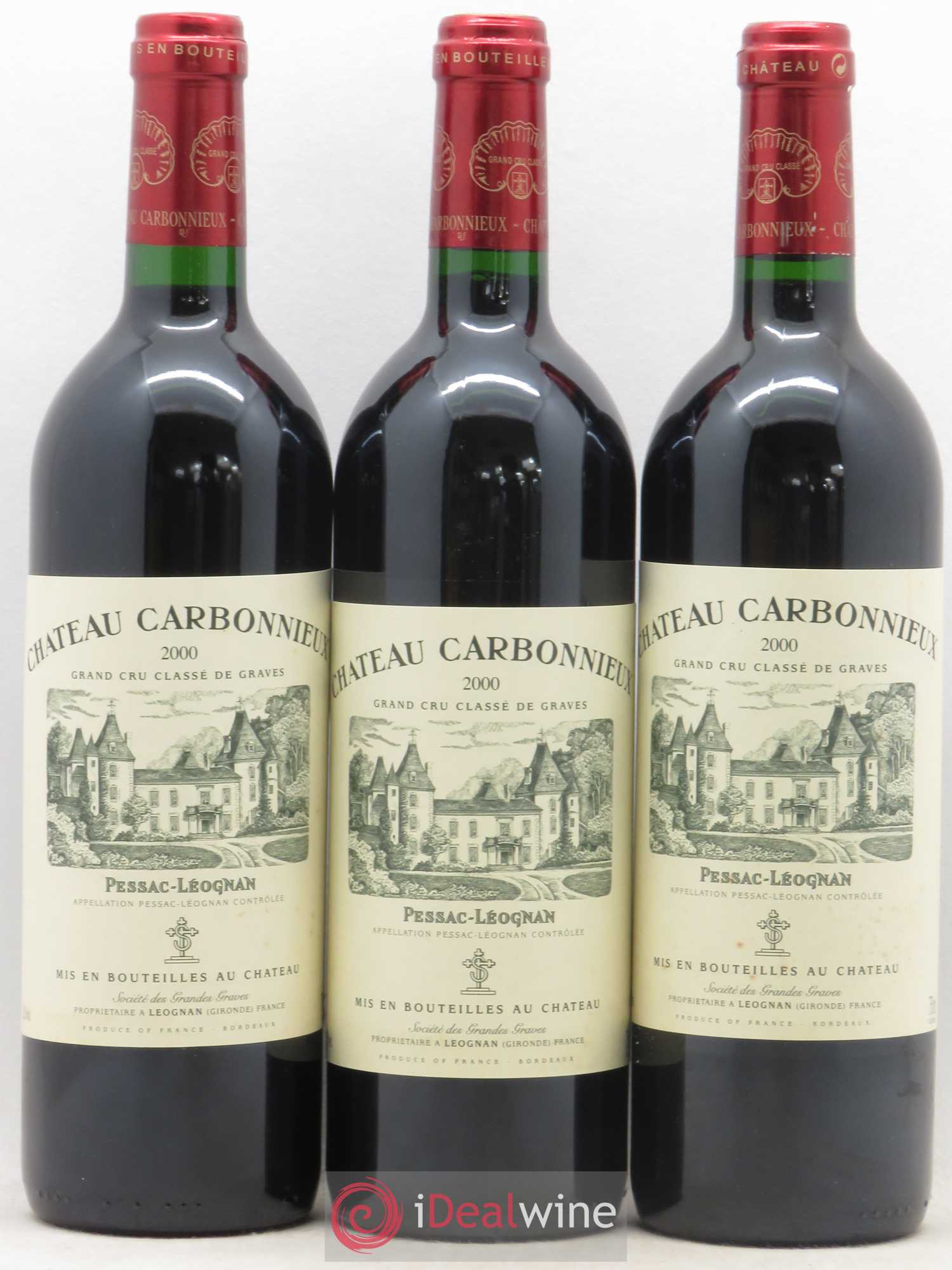 Château Carbonnieux Cru Classé de Graves 2000 - Lot de 3 bouteilles - 0