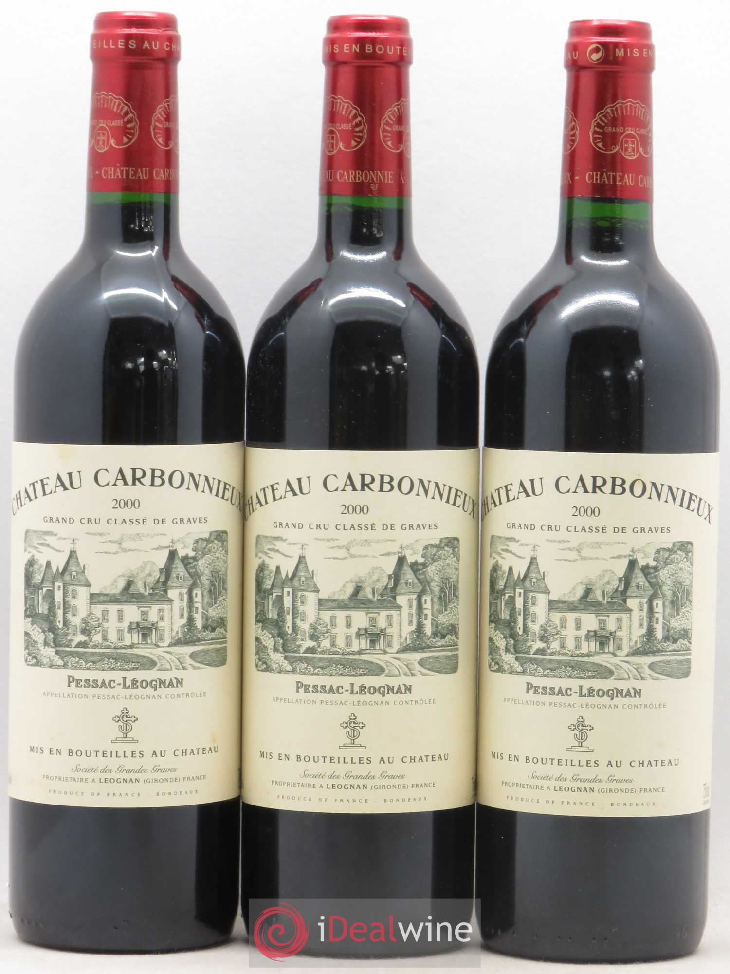 Château Carbonnieux Cru Classé de Graves 2000 - Lot de 3 bouteilles - 0