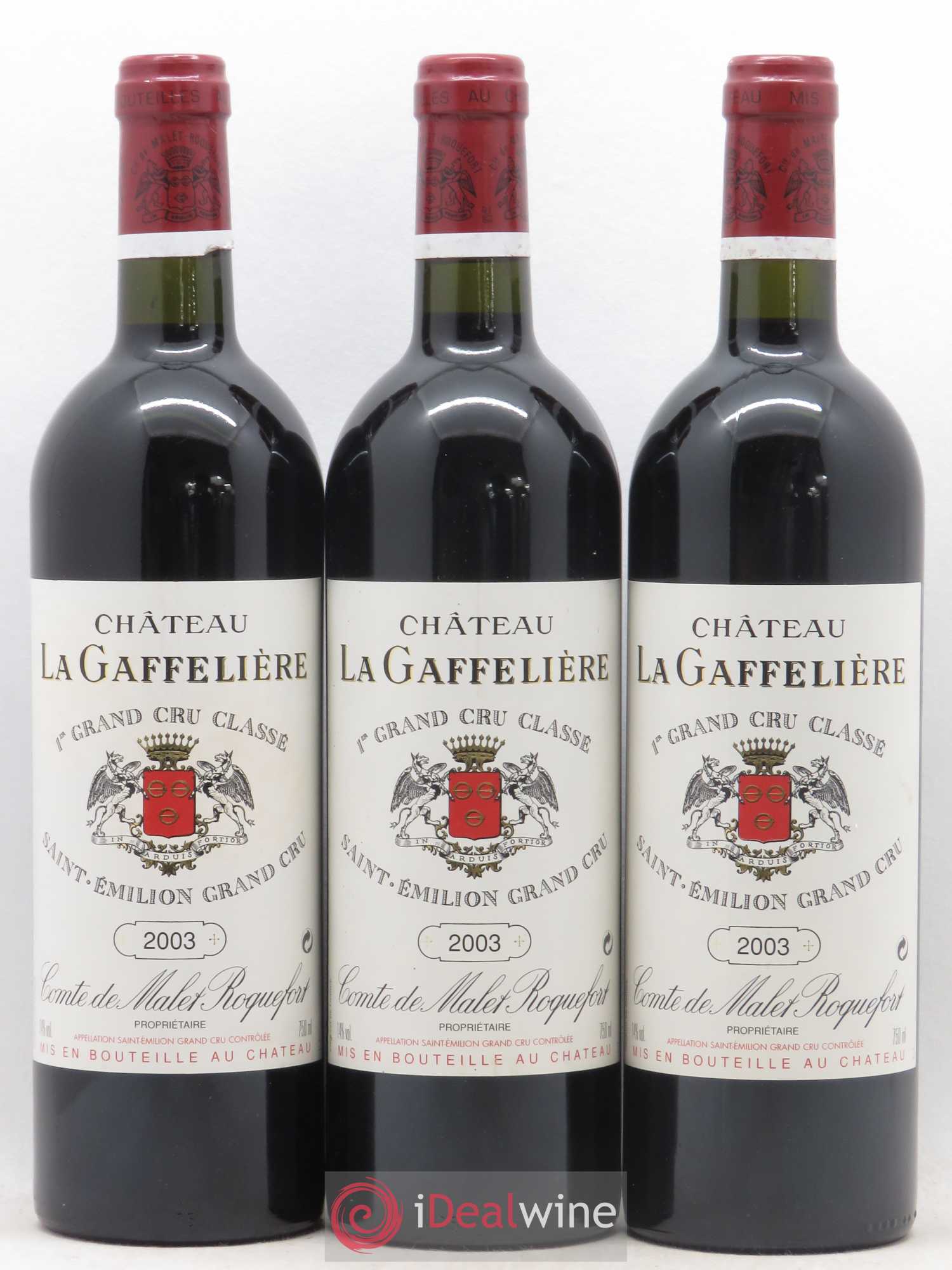 Château la Gaffelière 1er Grand Cru Classé B 2003 - Lot de 3 bouteilles - 0