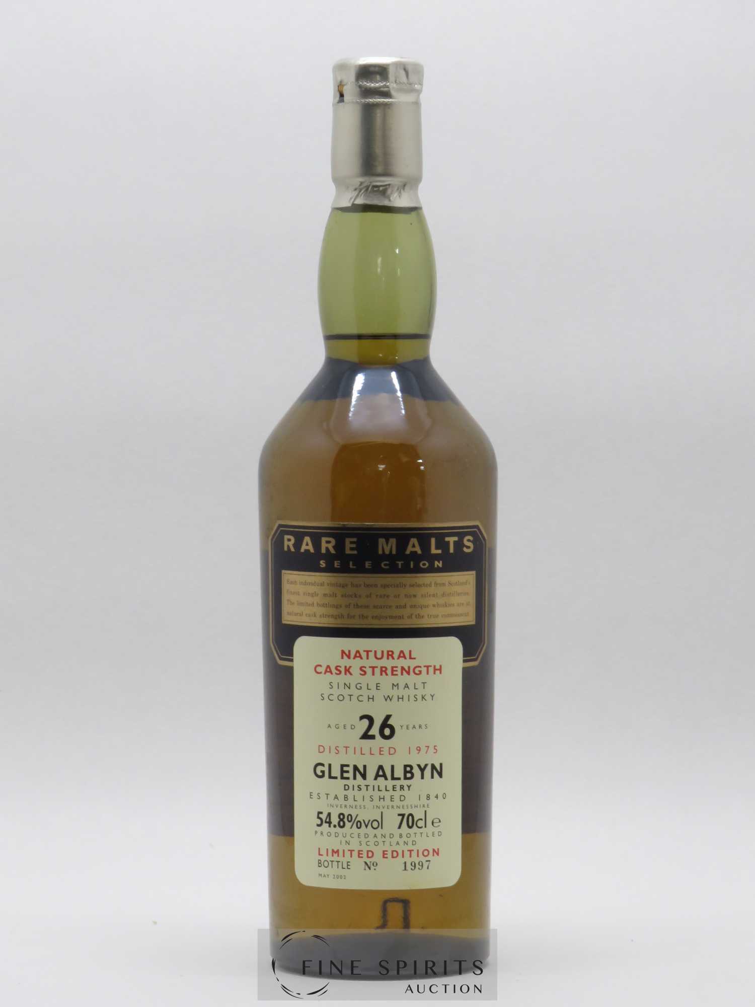 Glen Albyn 26 years 1975 Of. Rare Malts Selection Natural Cask Strengh - bottled 2002 Limited Edition - Lot de 1 bouteille - 0