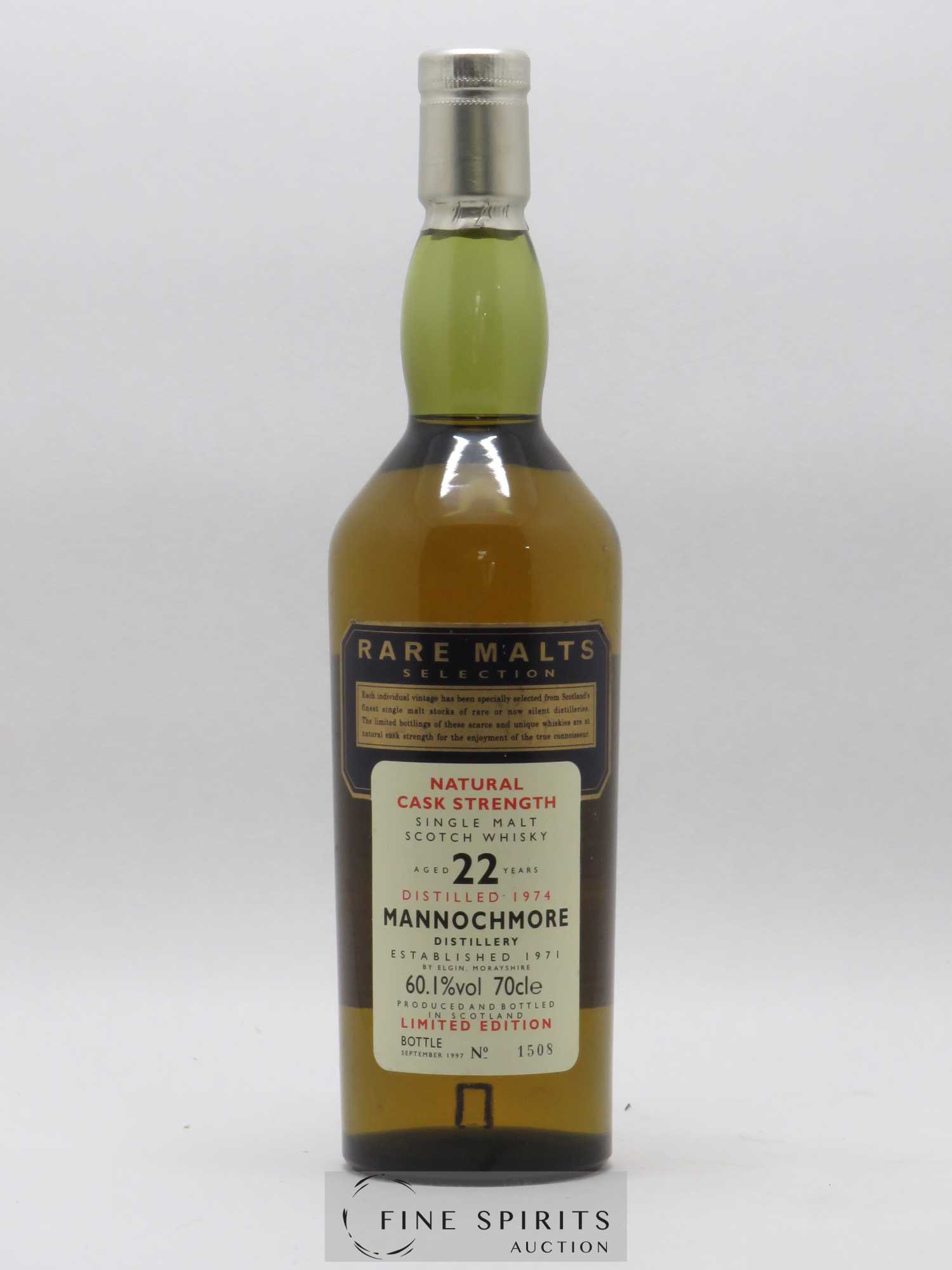 Mannochmore 22 years 1974 Of. Rare Malts Selection Natural Cask Strengh - bottled 1997 Limited Edition - Lot de 1 bouteille - 0
