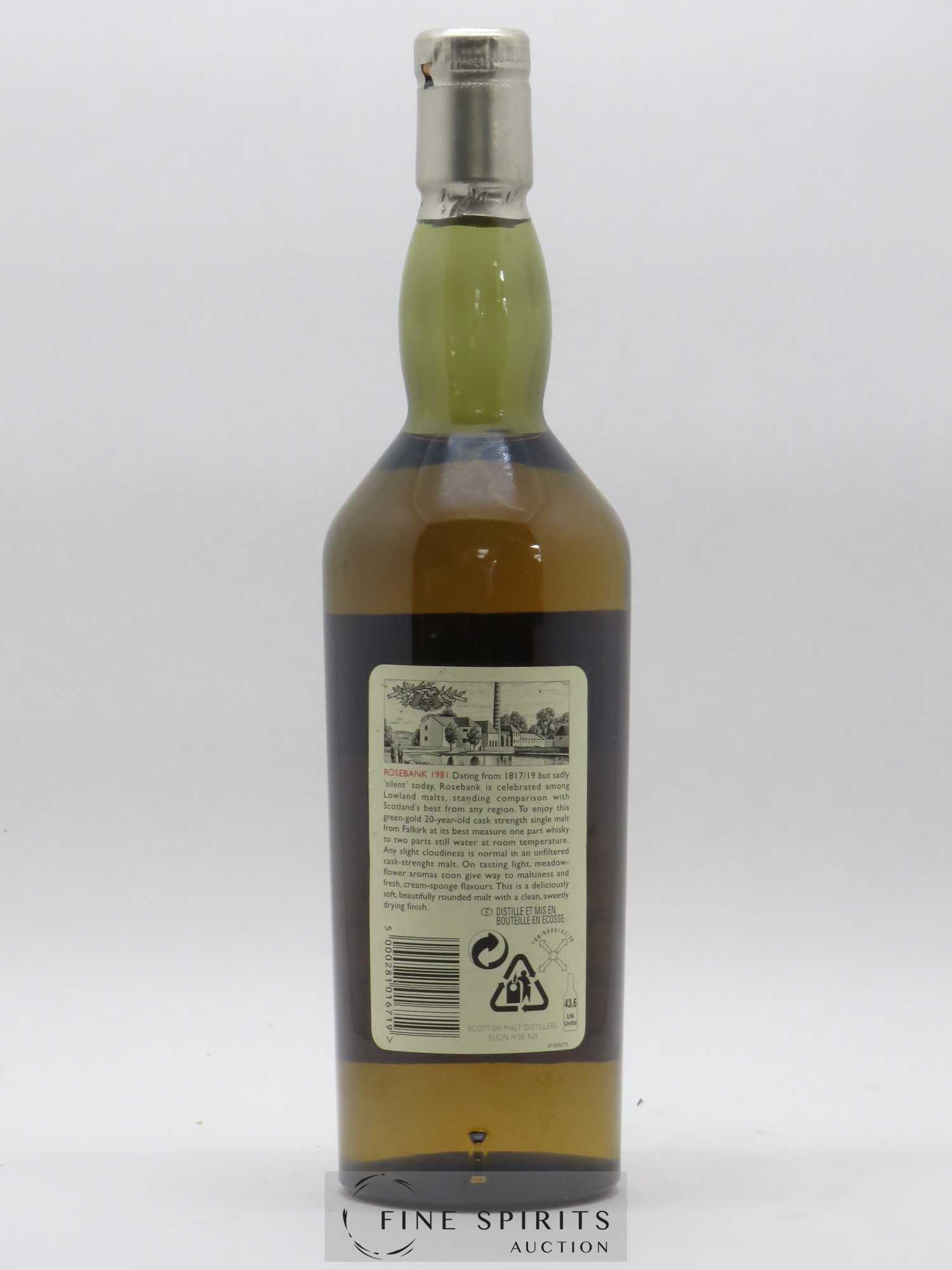 Rosebank 20 years 1981 Of. Rare Malts Selection Natural Cask Strengh - bottled 2002 Limited Edition - Lot de 1 bouteille - 1