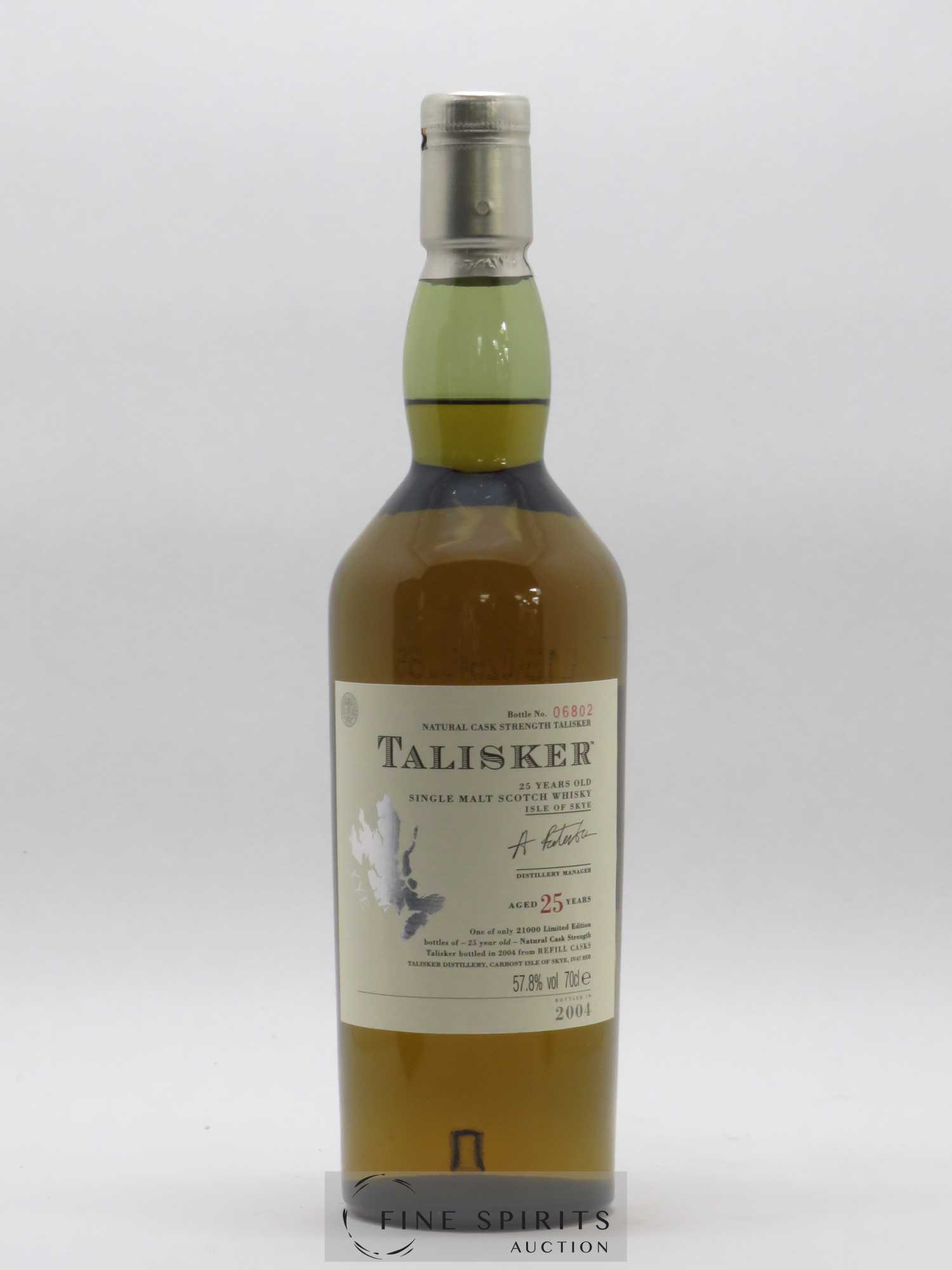 Talisker 25 years Of. Natural Cask Strengh Refill Casks - bottled in 2004 Limited Edition - Lot de 1 bouteille - 1