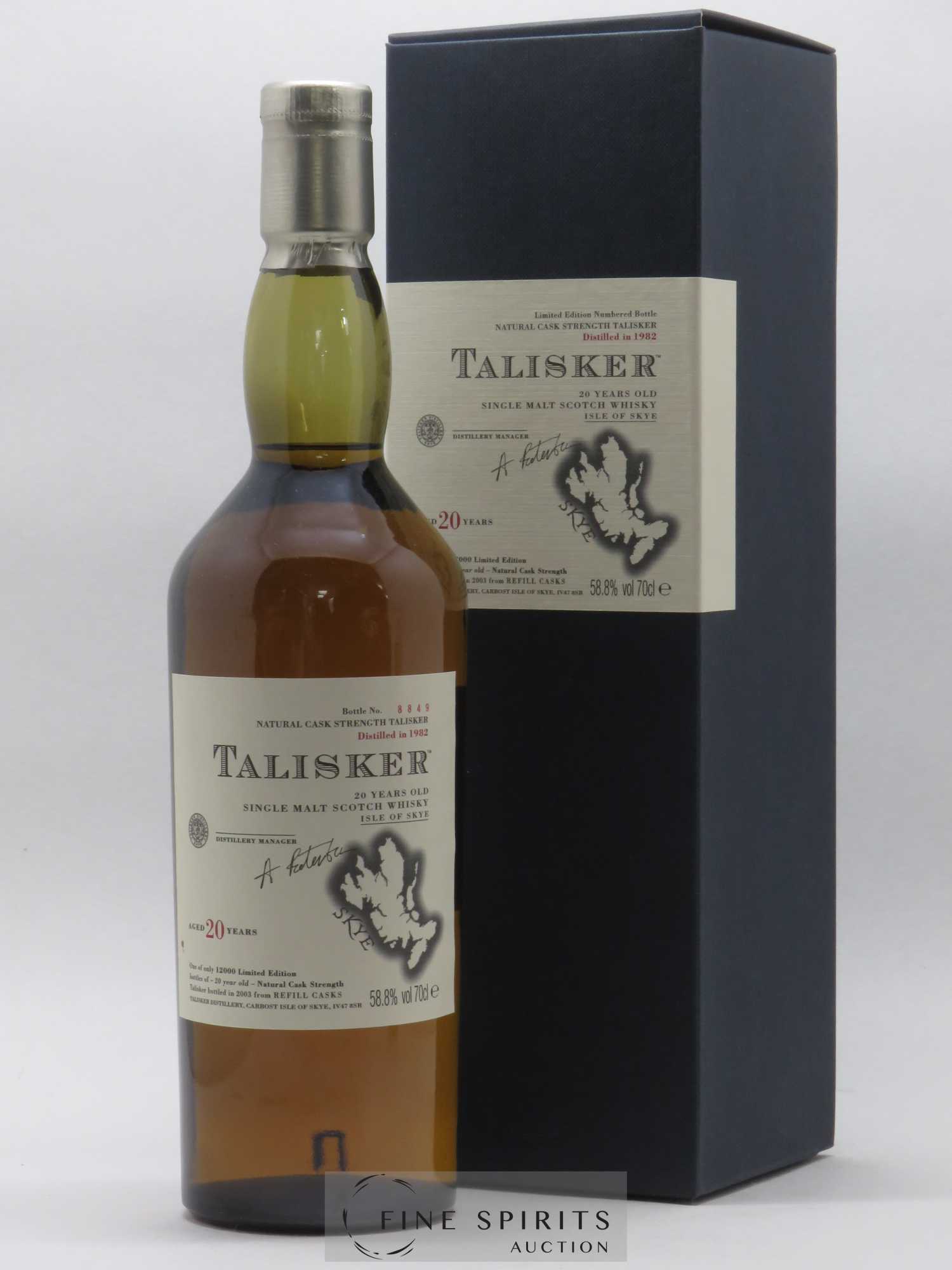 Talisker 20 years 1982 Of. Natural Cask Strength - One of 12000 - bottled 2003 Limited Edition - Lot de 1 bouteille - 0