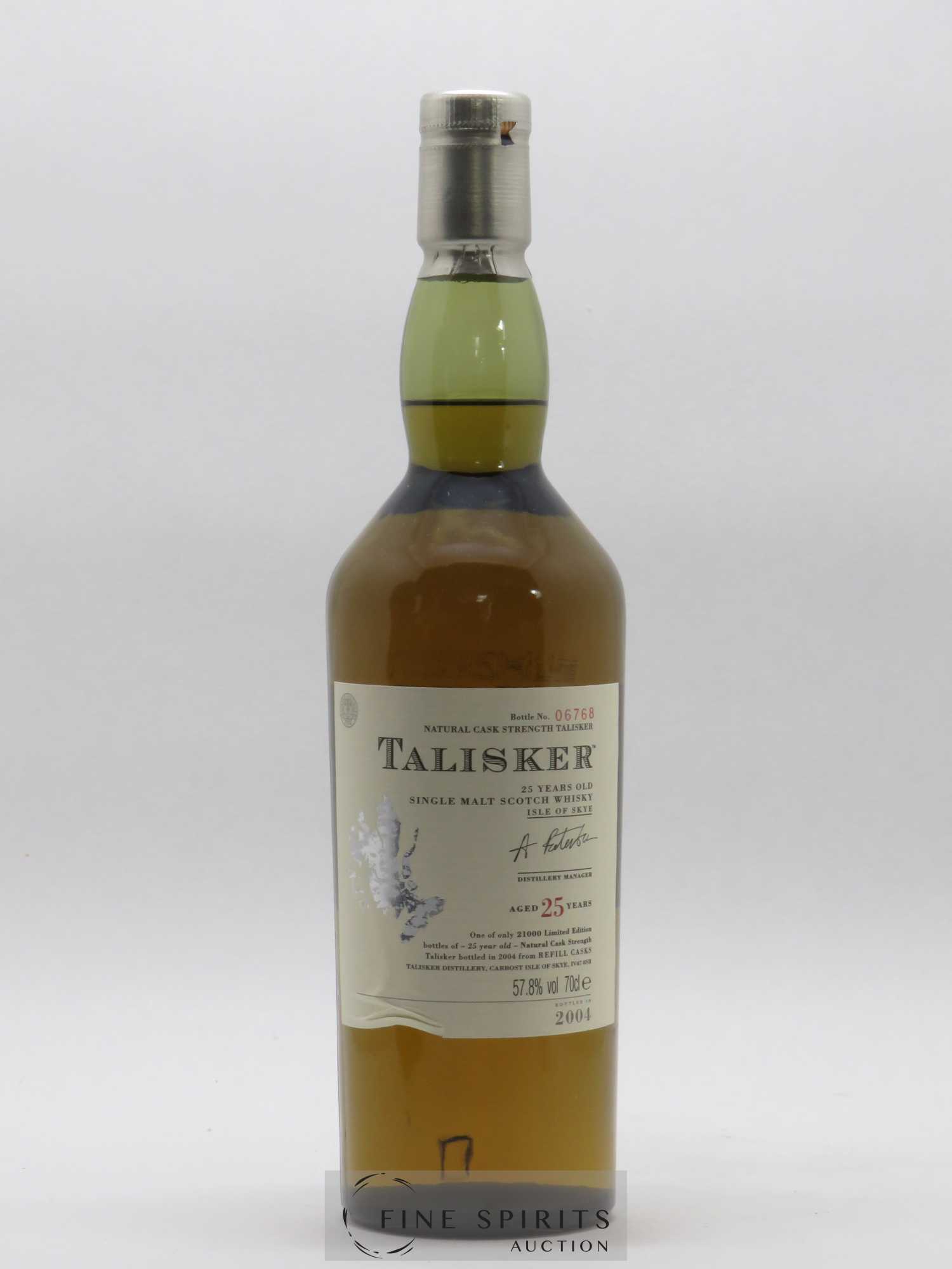 Talisker 25 years Of. Natural Cask Strengh Refill Casks - bottled in 2004 Limited Edition - Lot de 1 bouteille - 1